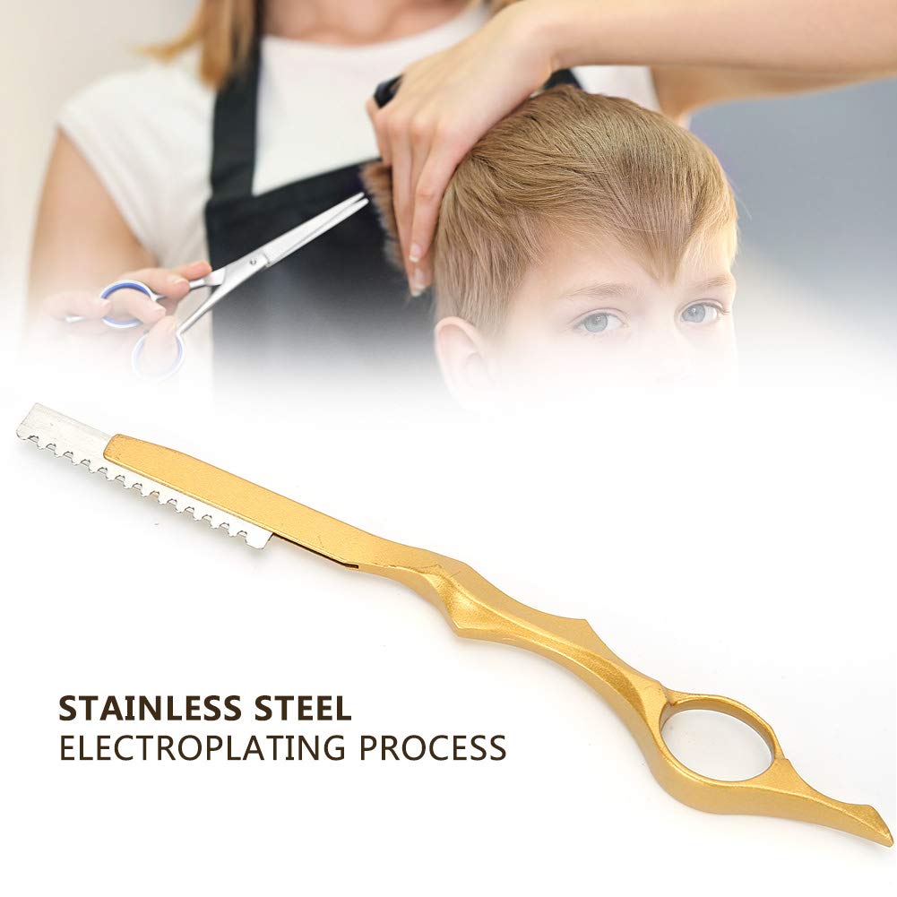 Professional Hair Texturizing & Thinning Razor - Feather Styling Razor for Precision Hair Cutting & Styling (Gold) - Salon & Home Hairdressing Tool for Layered Cuts & Texture Creation