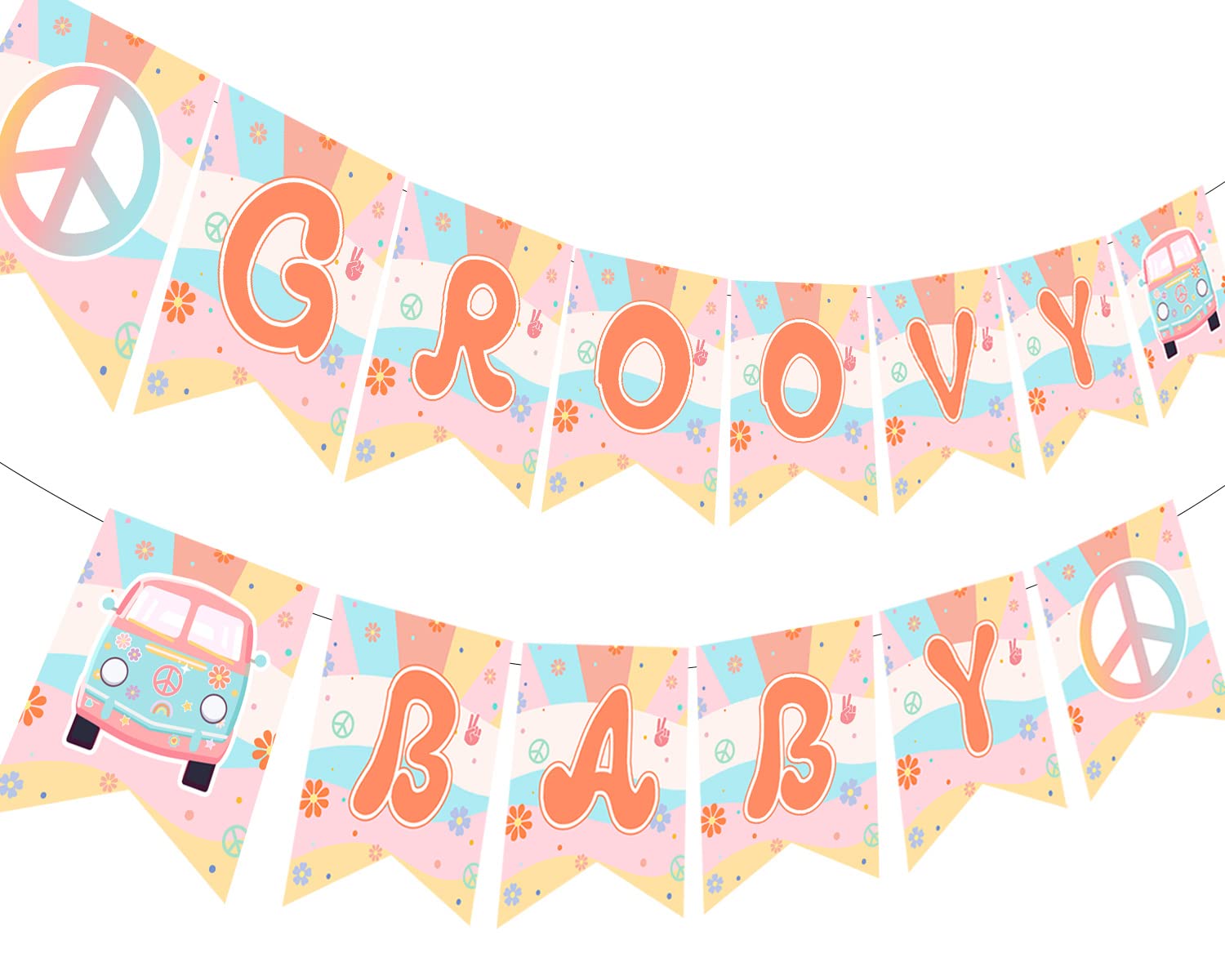 Groovy Baby Banner - Retro Hippie Boho Party Decorations for Baby Shower & Birthday Celebrations - Perfect for Nursery, Gender Reveal & Boho-Themed Events