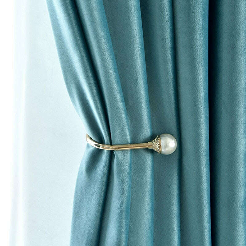 Brittany Velvet Plain Curtains - Soft Blue Blackout Drapes for Living Room & Bedroom | Elegant Window Treatment for Home Decor