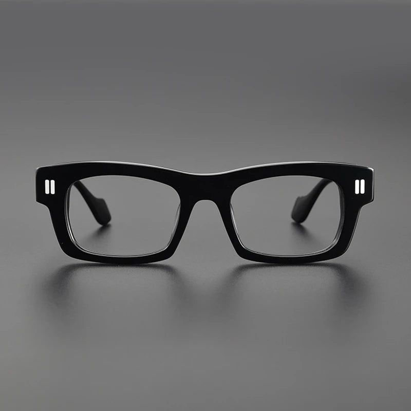 Stylish Black Unisex Square Acetate Eyeglasses Frame L2037 - Trendy Full Rim Glasses for Men & Women, Perfect for Reading, Work, and Fashion Accessories