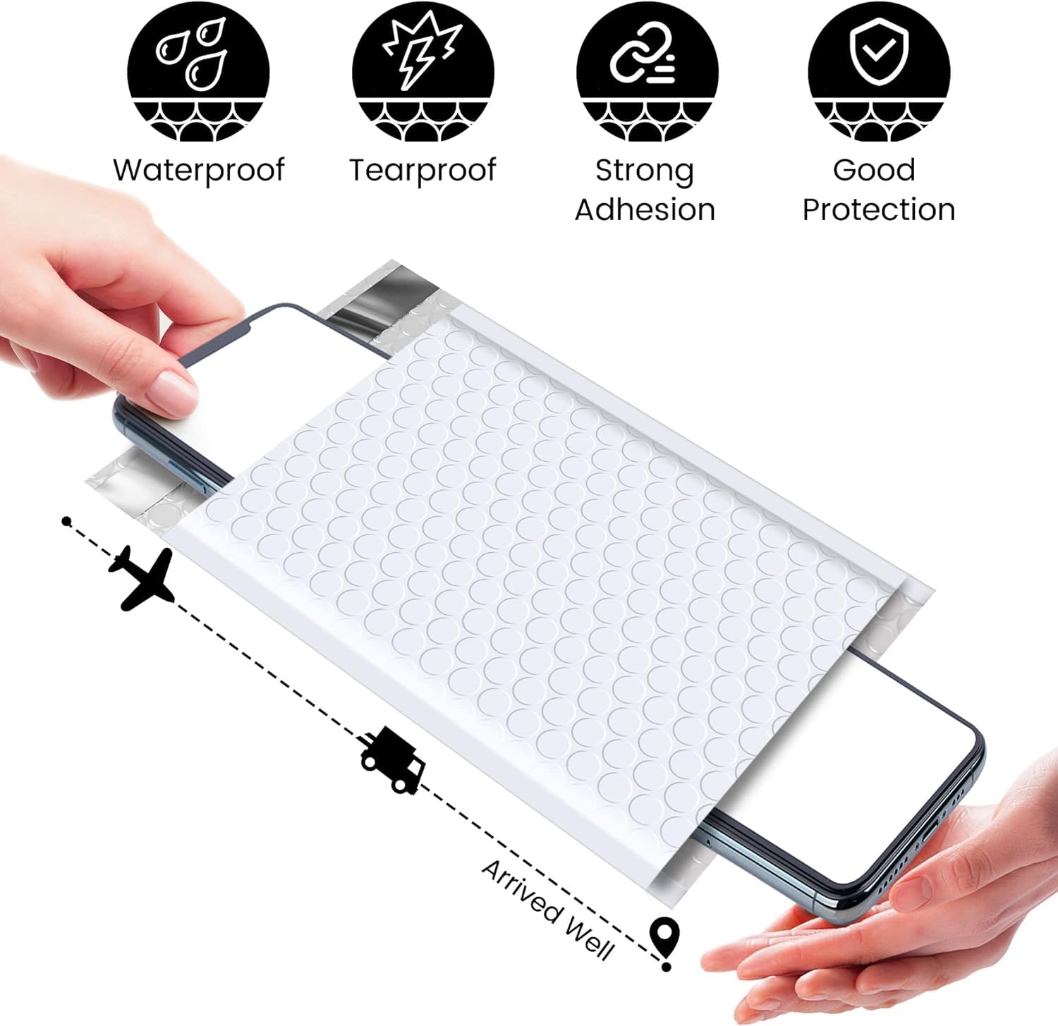 Fuxury 4x8 Inch Bubble Mailers 800Pcs Bulk - Waterproof Padded Shipping Envelopes (Usable Size 4x7