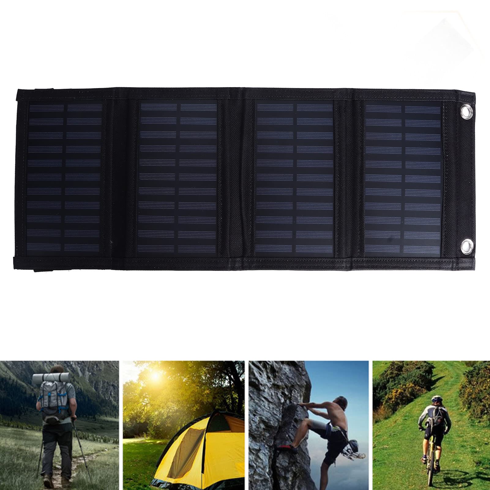 Portable Solar Charger for Phones - Foldable Outdoor Solar Power Bank with USB Ports | Perfect for Camping, Hiking, Emergency Power & Travel Charging
