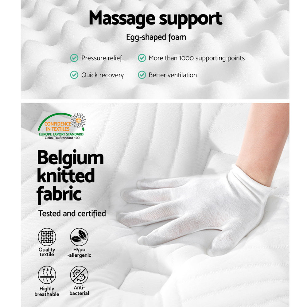 Franky Euro Top Cool Gel Pocket Spring Mattress - 34cm Thick Queen Size for Ultimate Comfort | Perfect for Hot Sleepers & Back Pain Relief | Bedroom, Guest Room, Dorm Essentials