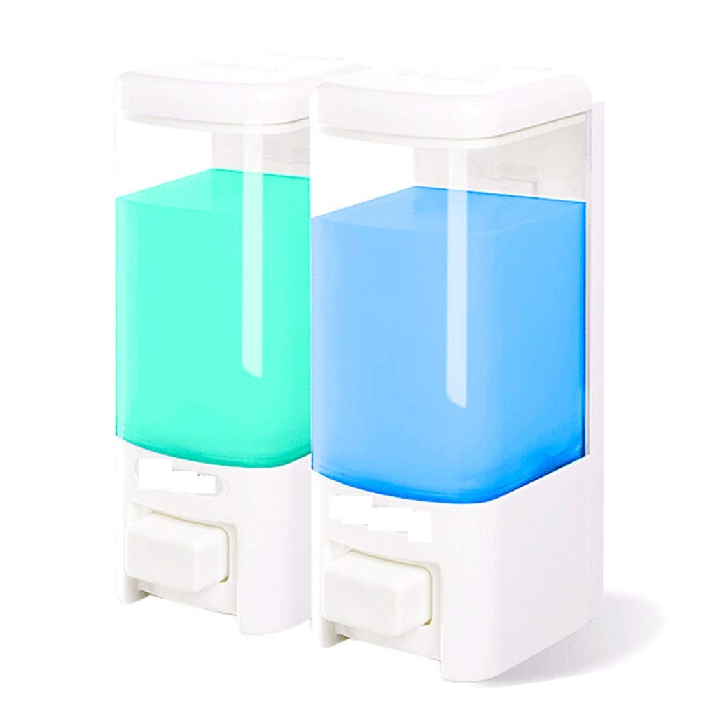 OUMIFA Manual Soap Dispenser - Wall Mounted Double Head Hand Sanitizer Dispenser for Kitchen, Bathroom & Toilet | Countertop Soap Dispenser for Home, Office and Public Spaces