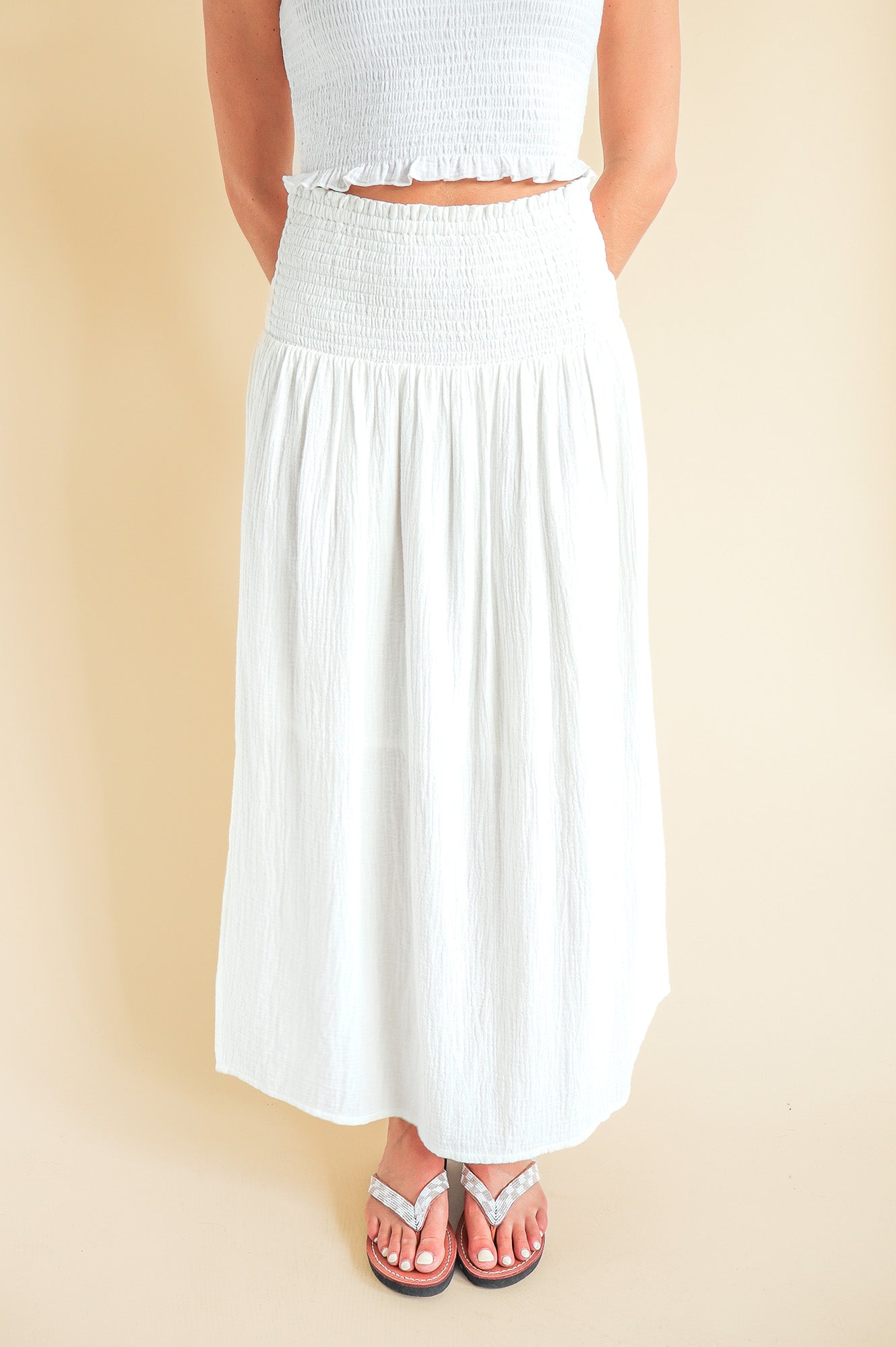 Brady Cheesecloth Skirt - White Flowy Summer Dress for Women | Beach Cover Up, Boho Outfit, Casual Wear