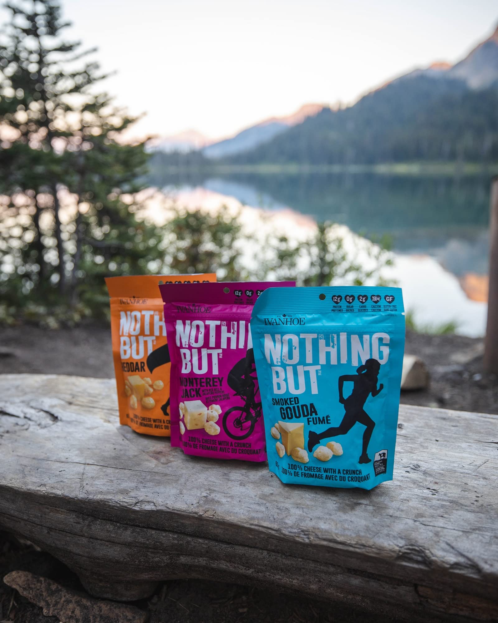Ivanhoe Nothing But Cheese 100% Canadian Puffed High Protein Cheese Snacks - Smoked Gouda Flavor, 60g | Keto-Friendly, Low Carb Snack for Office, Gym & Road Trips