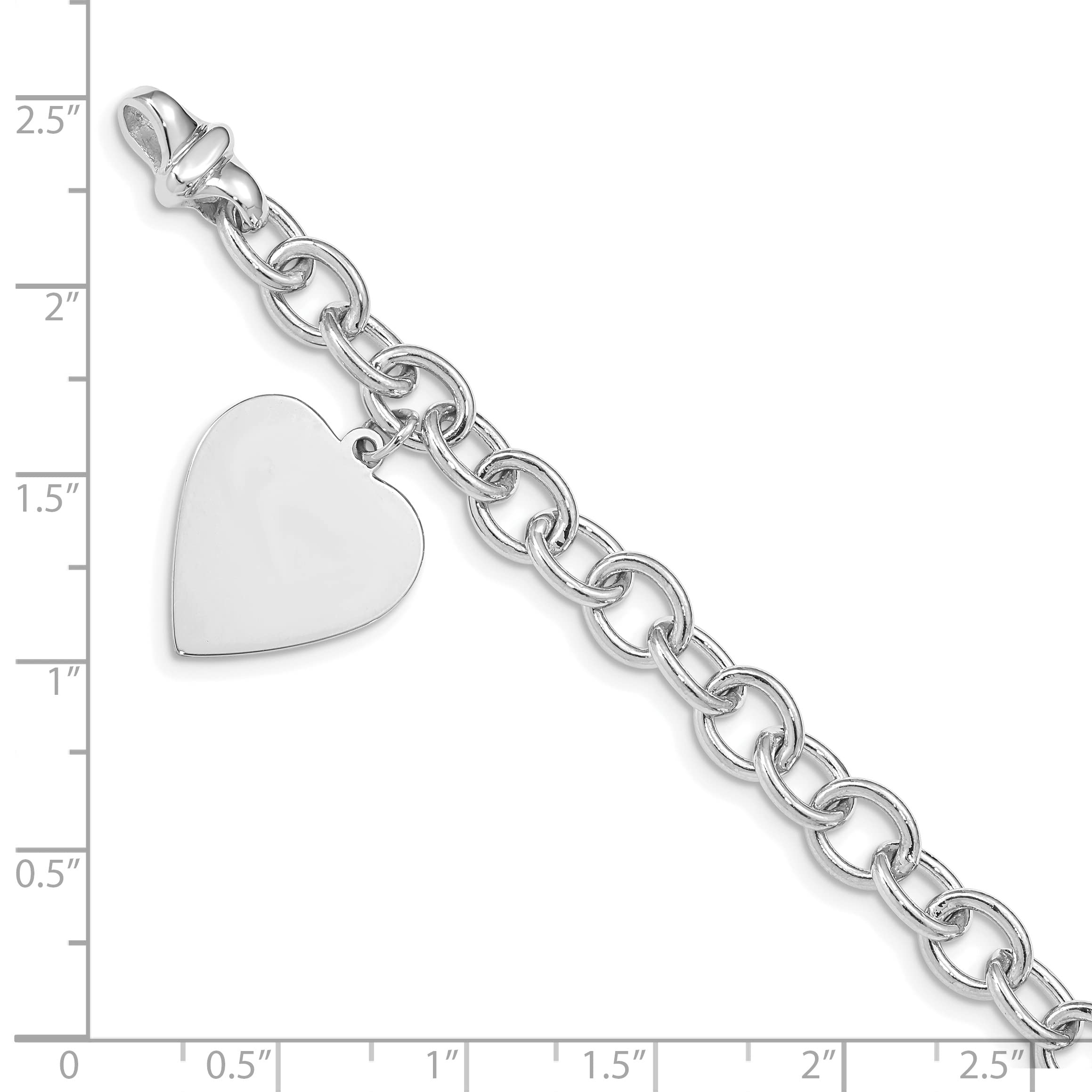 Avariah 14k White Gold Heart Charm Link Bracelet & Anklet - 7.5