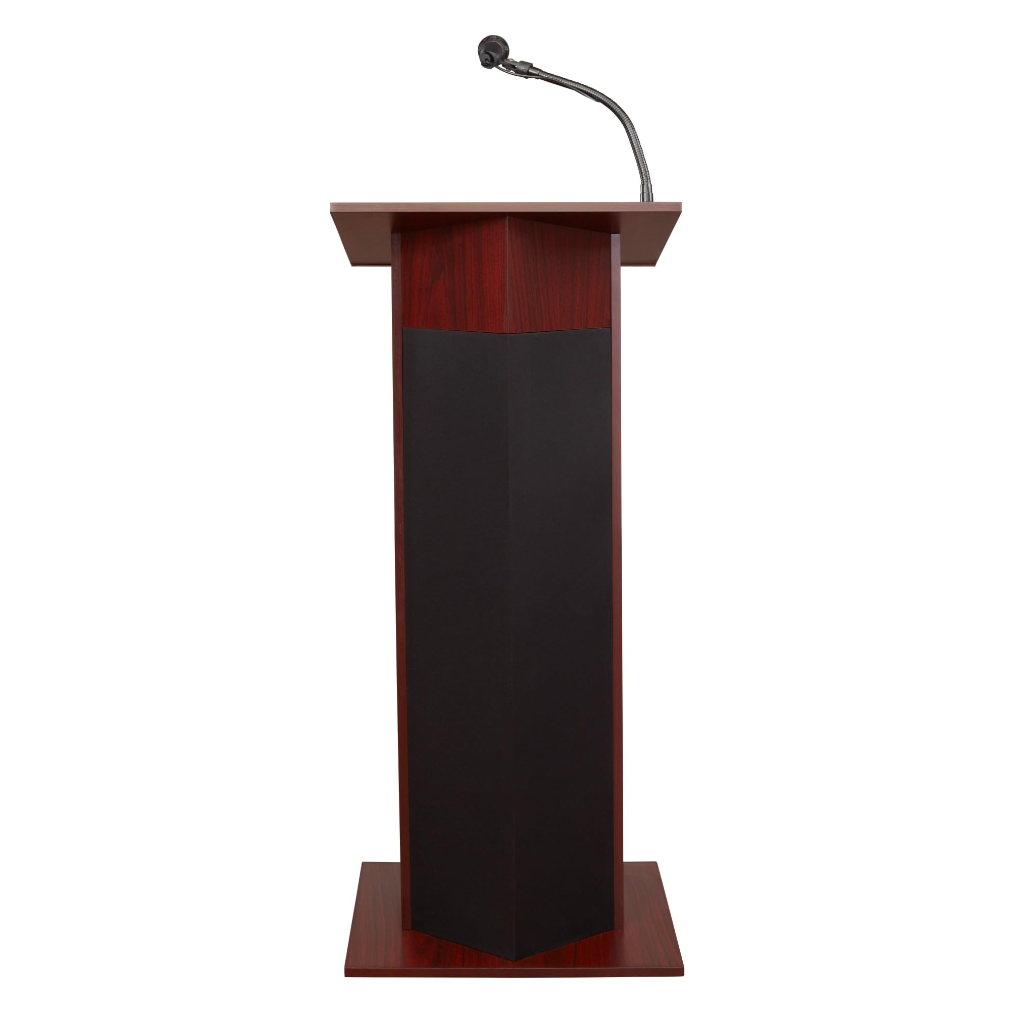 Oklahoma Sound 111PLS-MY/LWM-7 Power Plus Lectern & Wireless Headset Microphone System - Premium Mahogany Finish for Churches, Conference Rooms & Public Speaking Events