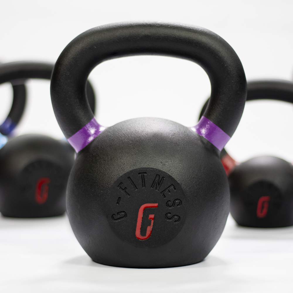 Gfitness Kettlebell Weights with Comfortable Grip & Wide Handle - Portable Home Gym Equipment for Weightlifting | Perfect for Travel Workout, Men & Women Fitness Training | Ideal for CrossFit, HIIT, Strength Training at Home or Gym