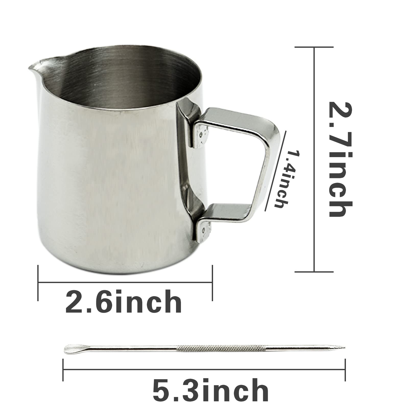 200ml Stainless Steel Milk Frothing Pitcher with Measurement Mark - Barista Grade Milk Jug for Perfect Cappuccino, Latte & Espresso Foam - Ideal for Home Coffee Makers & Professional Cafes