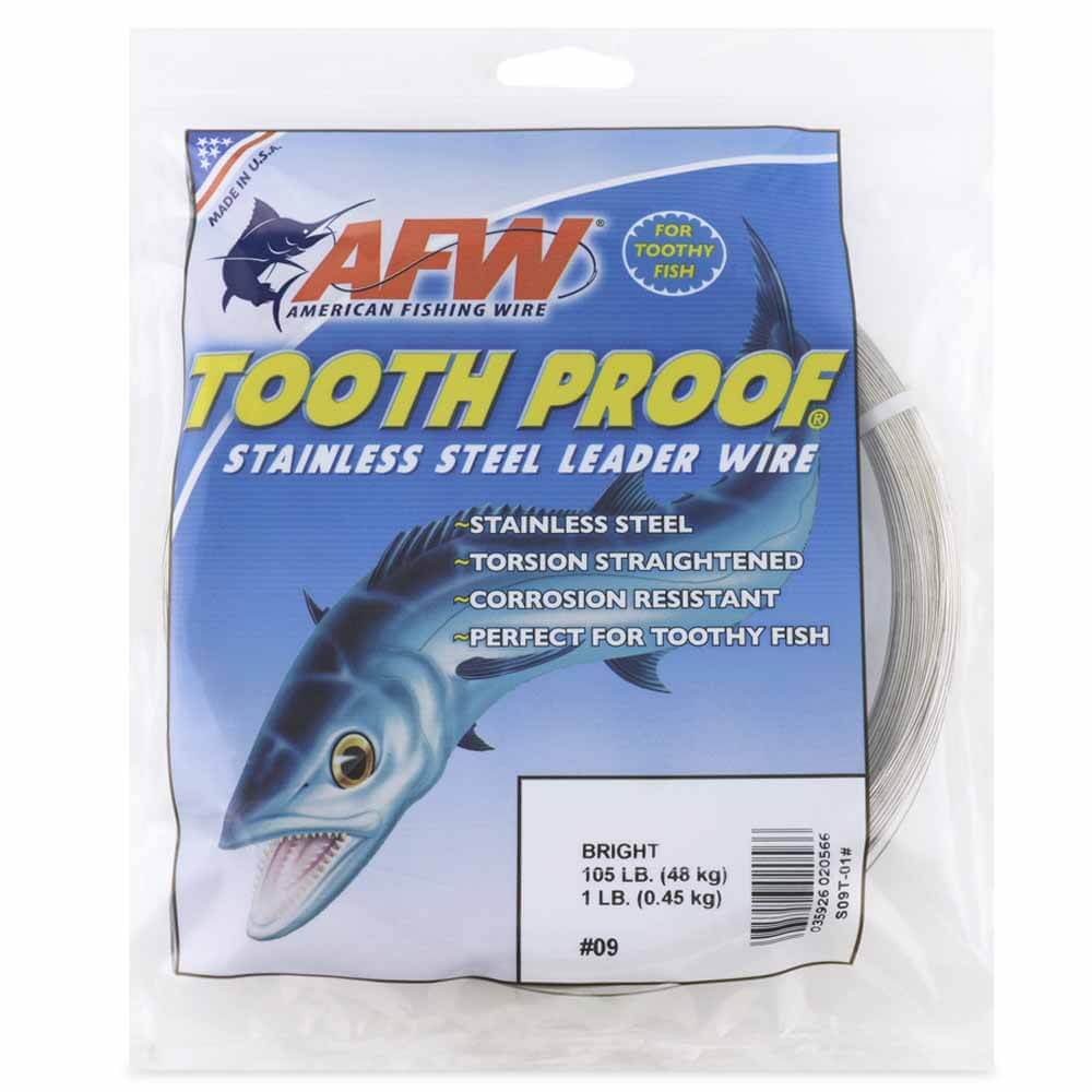 AFW Camo Stainless Steel Fishing Leader Wire - Tooth Proof Single Strand for Saltwater & Freshwater - Ideal for Bass, Pike, and Musky Fishing