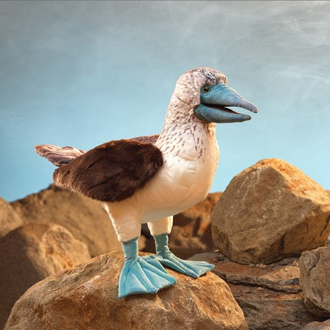 Folkmanis Blue Footed Booby Hand Puppet - Realistic Bird Puppet Toy for Kids, Storytelling & Educational Play - Perfect for Classroom, Theater & Imaginative Playtime