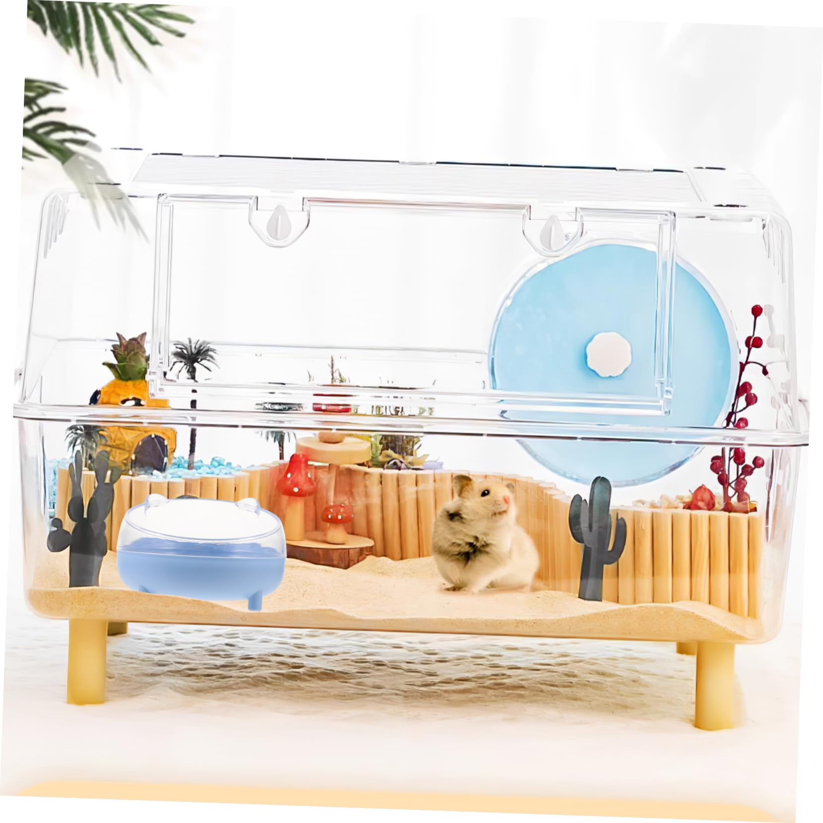 Balacoo Hamster Sand Bath Toy Container - Plastic Pet Sand Bath Tub for Hamsters, Chinchillas | Small Animal Cage Accessories for Play & Grooming | Durable & Easy-Clean Sand Bathroom Habitat