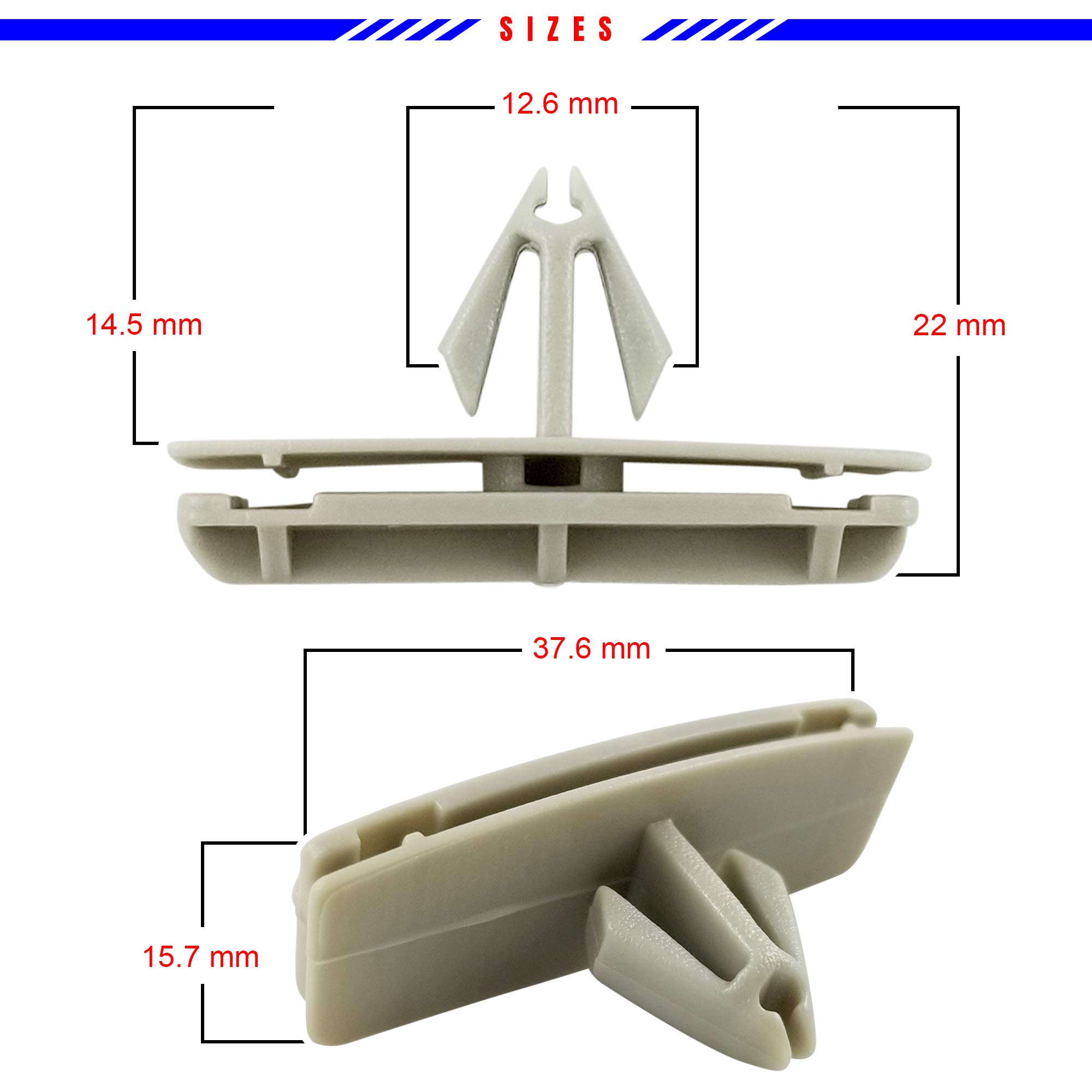 50-Pack Jeep Fender Clips & Flare Clips - Compatible with Wrangler JK, JL, Liberty, Gladiator & Dodge Nitro - Replaces OEM #55157055-AA, 55157065-AA, 68039280-AA - Perfect for Off-Roading & Vehicle Maintenance