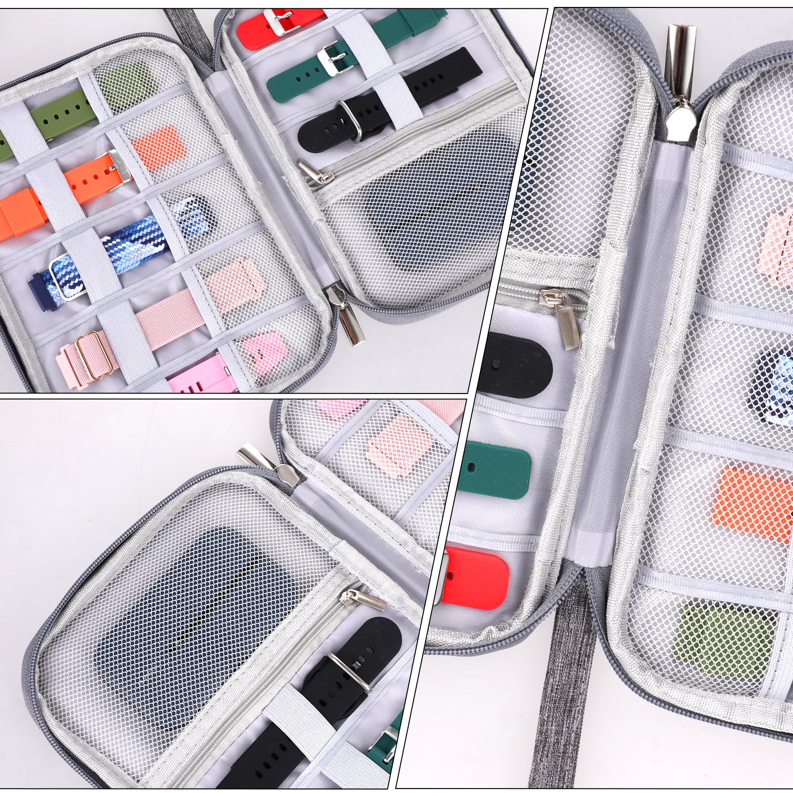 Simarro Waterproof Watch Band Storage Case - Gray | Travel Organizer for Smart Watch Bands & Accessories | Perfect for Travel & Home Storage