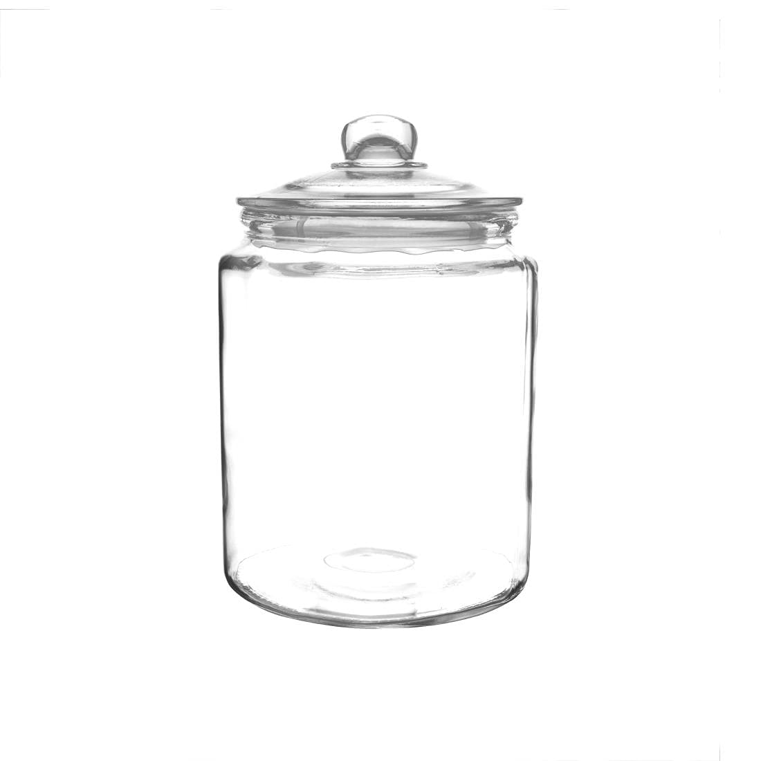 Vintage Style 6.5L Clear Glass Biscotti Cookie Jar with Lid - 293mm Height x 200mm Diameter - Perfect for Sweets, Confectionery, Cereals, Pasta & Dry Food Storage - Dishwasher Safe Kitchen Container for Pantry, Bakery & Coffee Shop Display | GM581