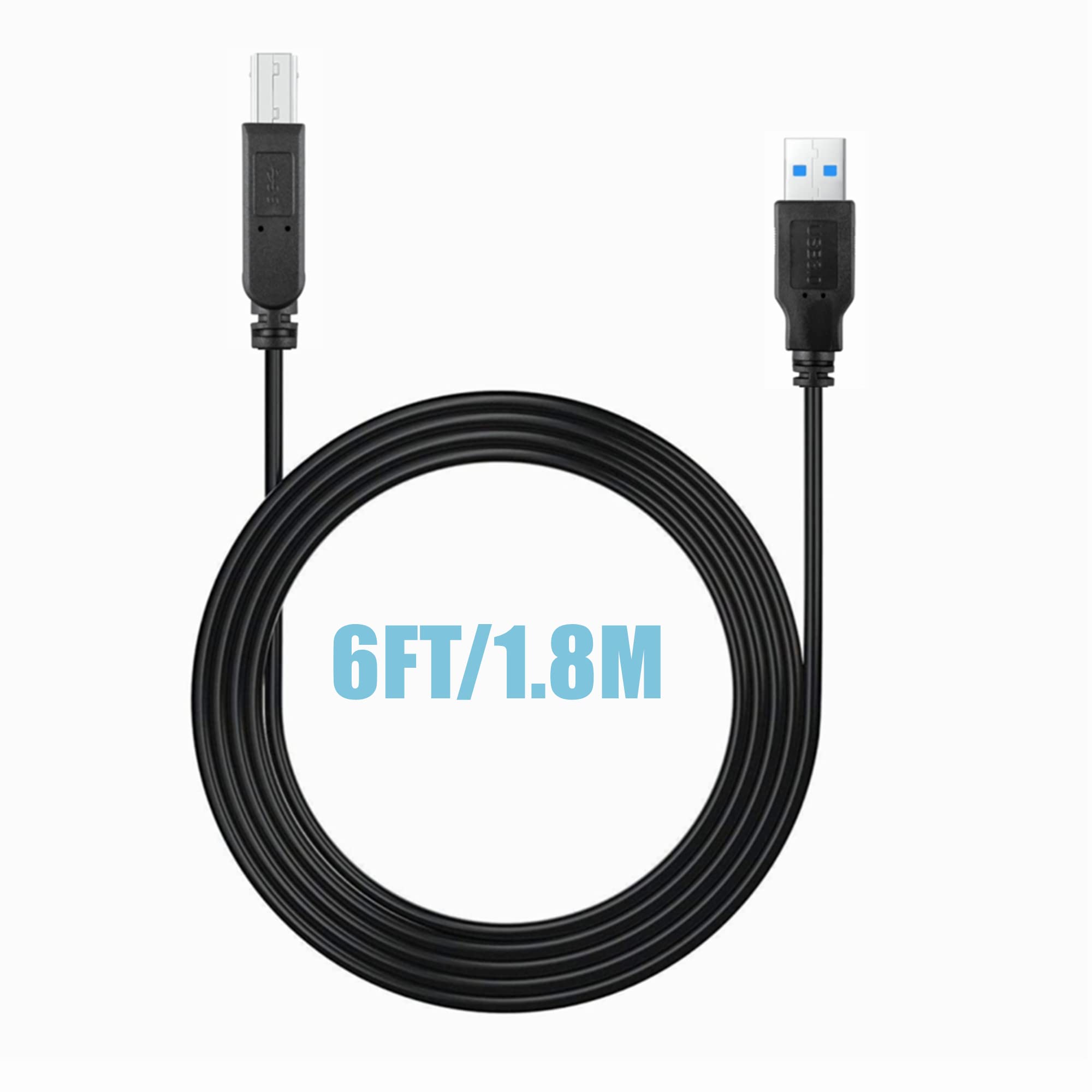 CJP-Geek 6ft USB 3.0 Printer Cable A to B Male Cord - Compatible with Lexmark & Epson Printers - Fast Data Transfer for Home & Office Use