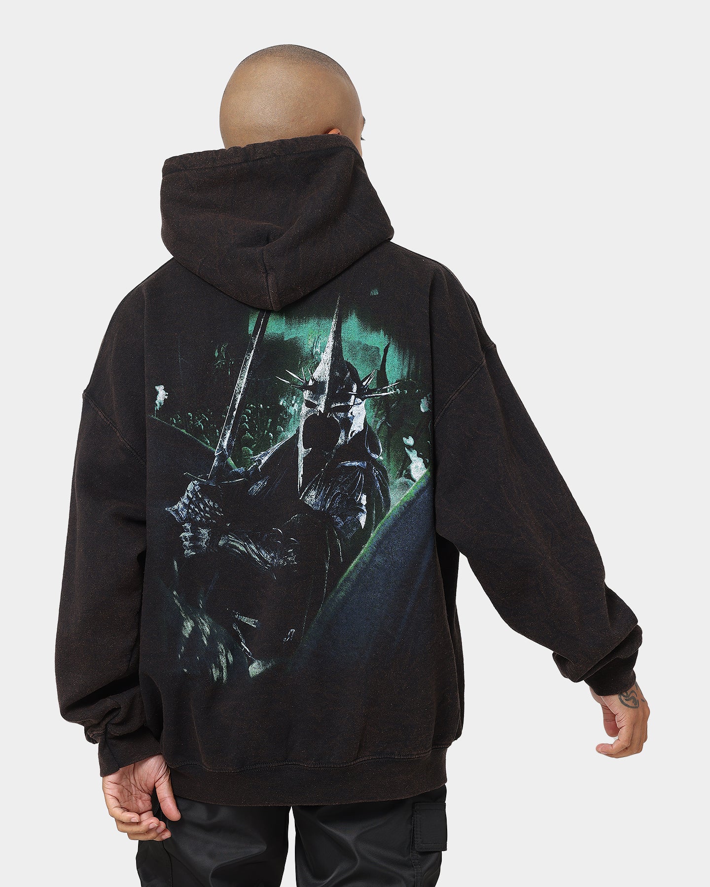 Vintage Lord of the Rings Witch King of Angmar Hoodie - Washed Black | American Thrift | Perfect for Cosplay, Movie Nights & Fantasy Fans