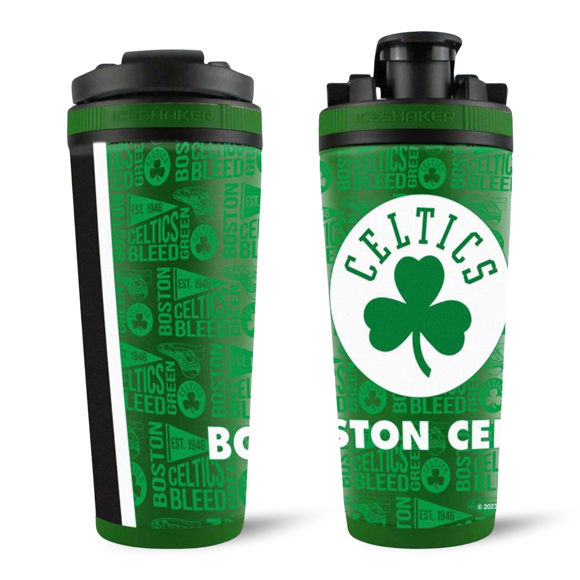 Official Boston Celtics 4D Ice Shaker Cup - 24oz Insulated Stainless Steel Water Bottle for Gym, Workouts & Sports - Keeps Drinks Cold for 24 Hours - Perfect for Celtics Fans & Basketball Enthusiasts