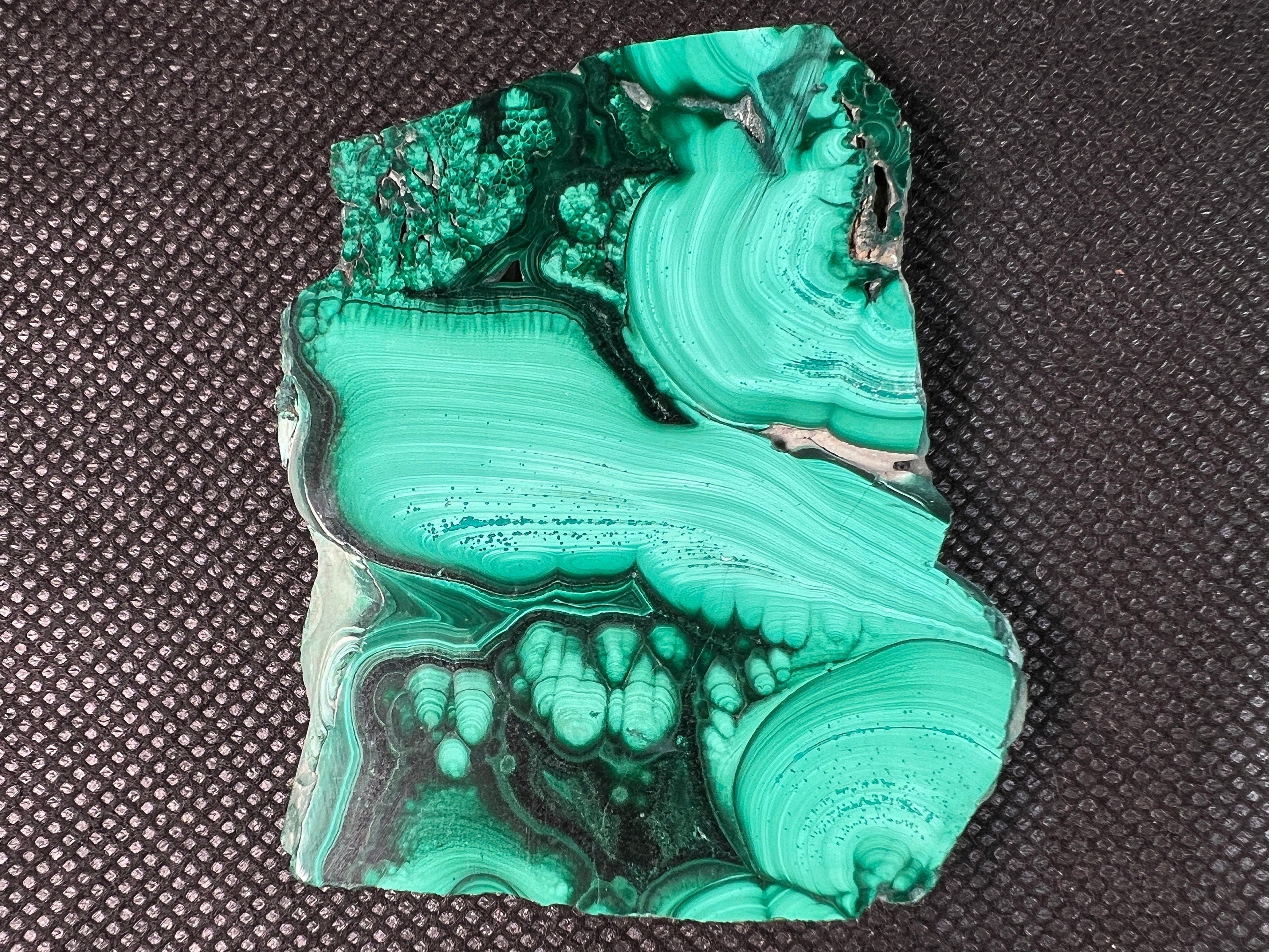 Natural Malachite Crystal Slab - Premium Green Malachite Stone for Jewelry Making, Unique Gift Idea, Home Decor (50473) - Perfect for DIY Crafts, Meditation & Healing Crystals Collection