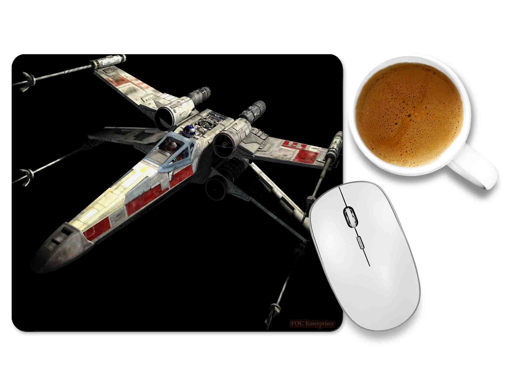 Custom X-Wing Fighter Gaming Mouse Pad - Non-Slip Rubber Base, Large Rectangle Mouse Mat for PC, Laptop & Office - Perfect for Gamers, Programmers & Home Office Workstations