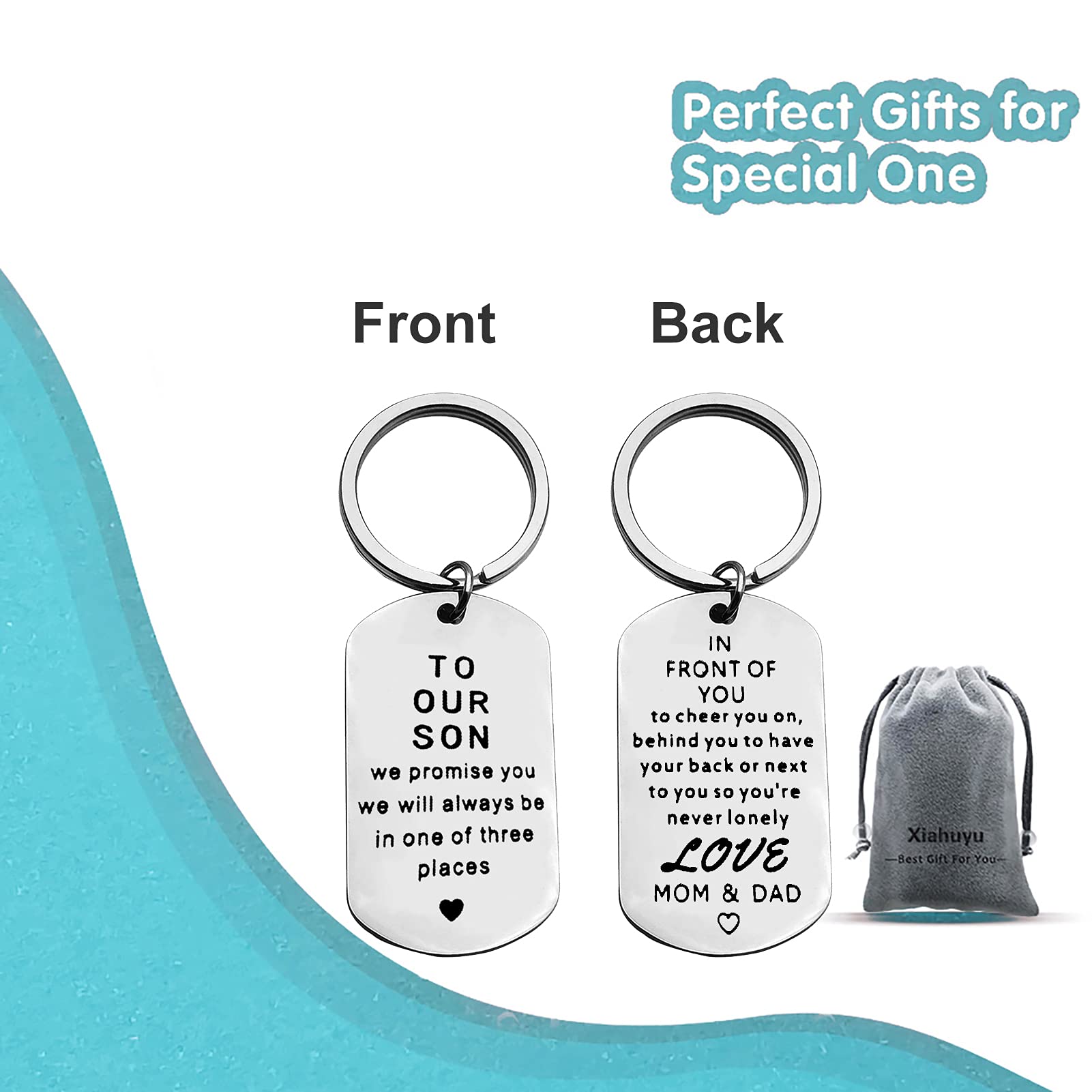 Xiahuyu Inspirational Son Keychain - Thoughtful Gift from Mom & Dad for Christmas, Birthday, Graduation, Wedding & Valentine's Day - Perfect Encouragement Present for Your Son | Ideal for Everyday Carry, Special Occasions & Heartfelt Moments