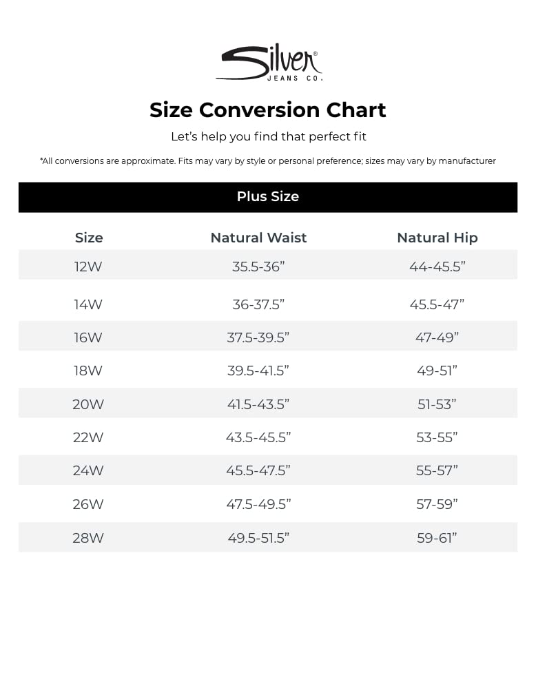 Silver Jeans Co. Women's Plus Size Suki Mid Rise Slim Bootcut Jeans - Comfortable Stretch Denim Pants for Casual Wear & Night Out