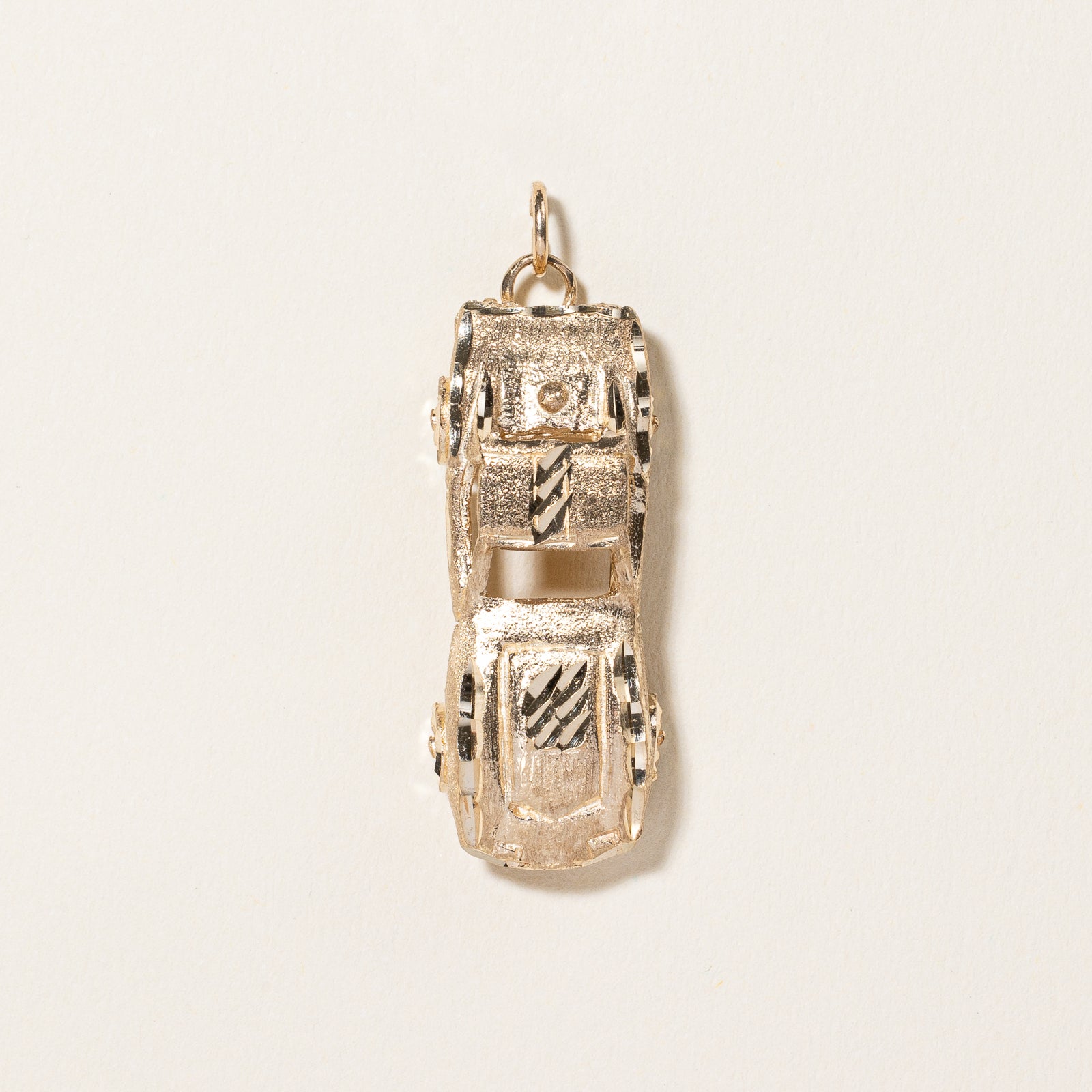 10K Yellow Gold Race Car Charm Pendant - Elegant Jewelry Gift for Car Enthusiasts - Perfect for Necklaces, Bracelets & Special Occasions