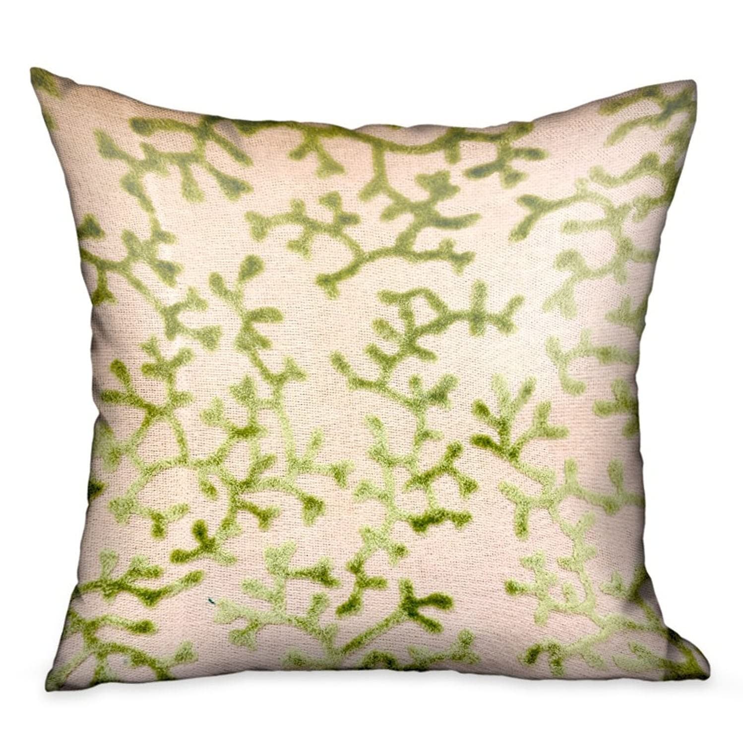 Luxury Floral Throw Pillow - Sage Reef Apple Green Decorative Cushion Cover for Sofa, Bed, Living Room & Home Decor