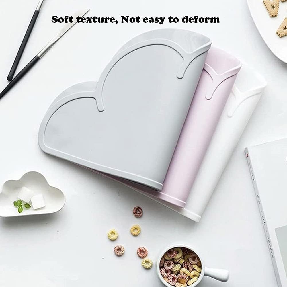 Premium Silicone Pet Feeding Mat for Dogs & Cats - Non-Slip Waterproof Food Tray with Raised Edges | Durable Placemat for Messy Eaters | Perfect for Indoor/Outdoor Use (Grey)