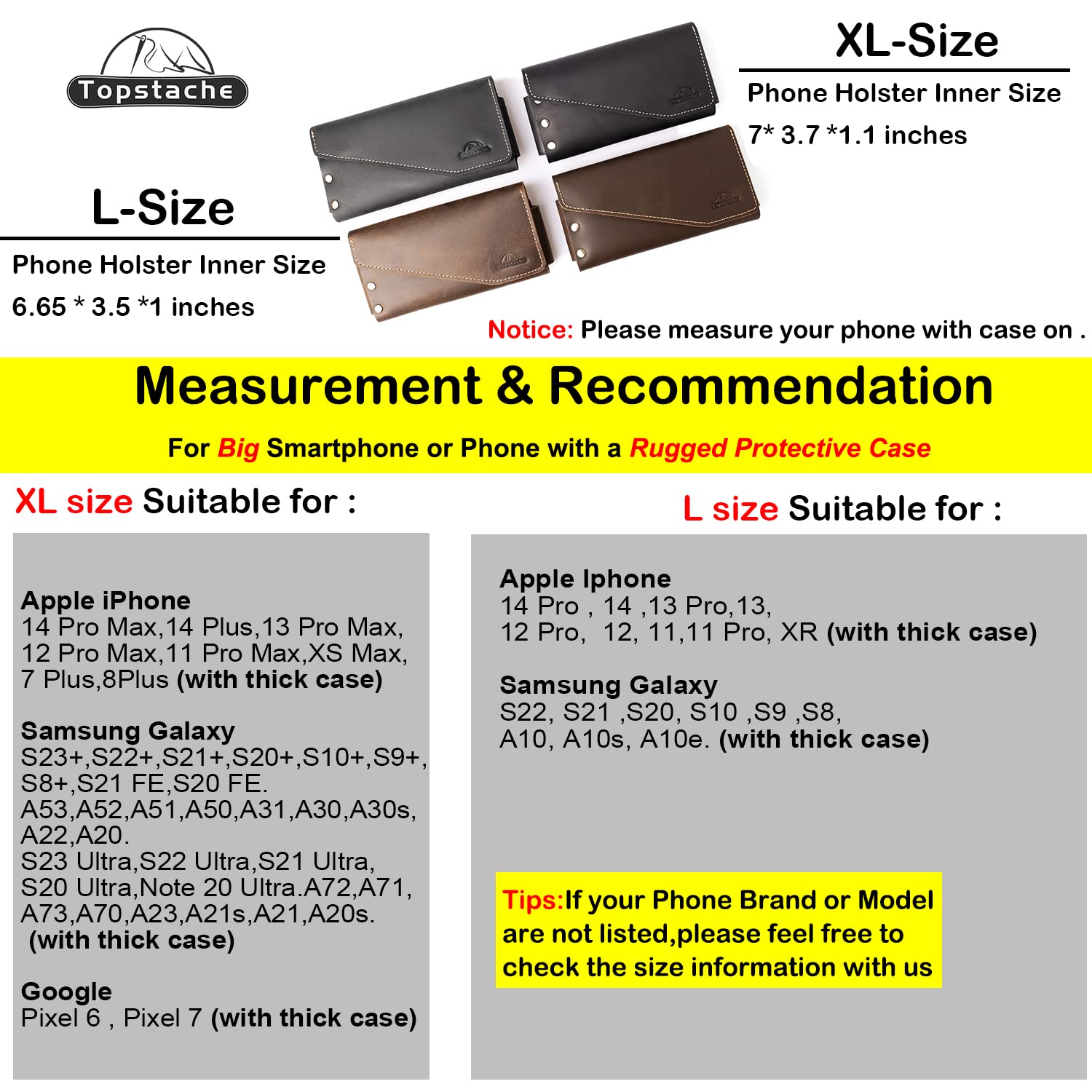 Premium Leather Phone Holster with Belt Loop & Magnetic Closure - Handmade iPhone 14 Pro Max Pouch (Fits with Otterbox Case) - Dark Brown Wallet & Card Holder for Men | Perfect for Work, Travel & Outdoor Activities