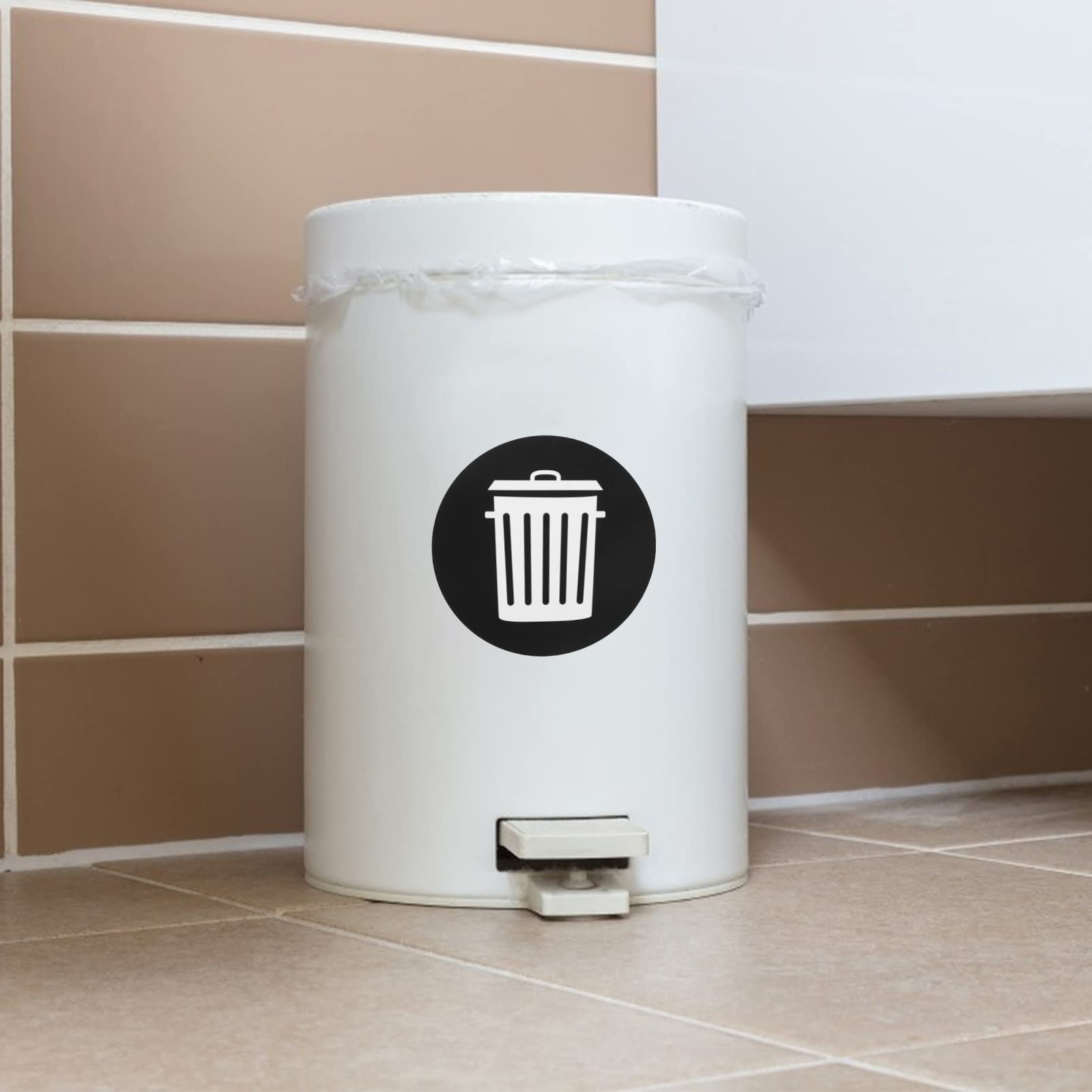 12pcs Trash Can Sign Stickers - Large Office Garbage Bin Decals, Self-Adhesive PVC Waste Labels for Recycling & Organization | Perfect for Office, Home, Kitchen & Commercial Spaces