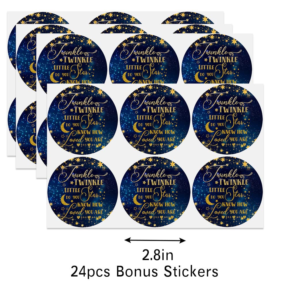 Twinkle Twinkle Little Star Party Favors - 24 Candy Bags with Stickers for Birthday Parties