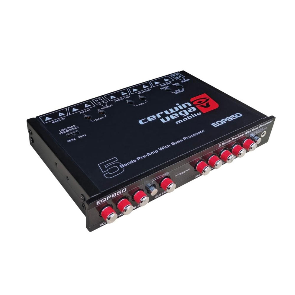 Cerwin Vega EQP850 5-Band Graphic Equalizer with Bass Processor - Perfect for Home Audio, Car Audio & DJ Setups