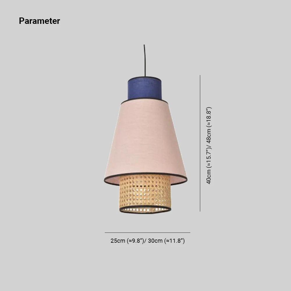 Stylish Multi-Layer Conical Rattan Pendant Light - Natural Woven Texture in Vibrant Colors - Perfect for Boho Bedroom, Dining Room & Patio Lighting