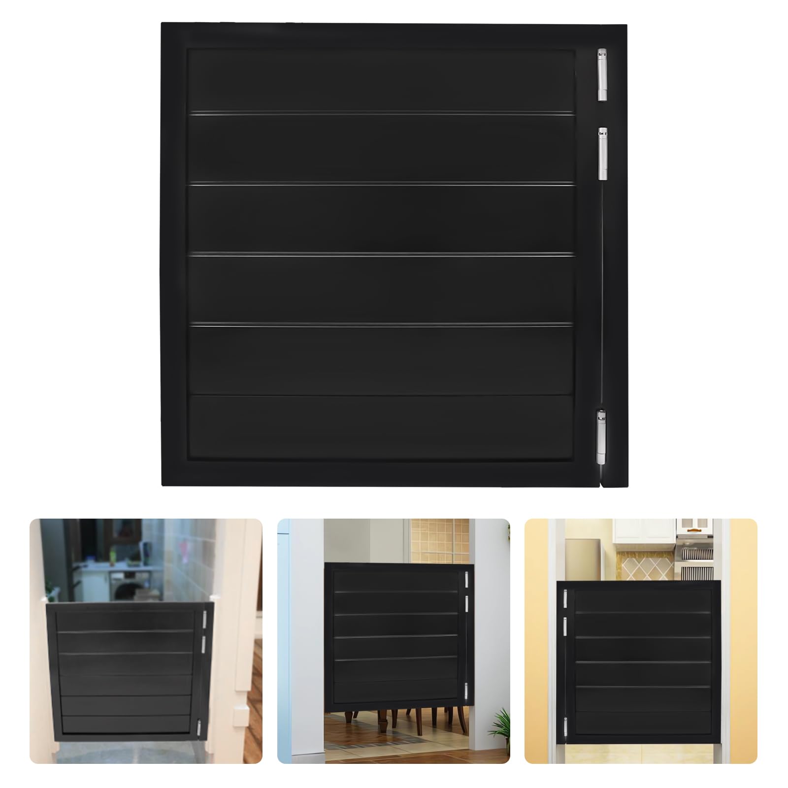 Solid Wood Swinging Cafe Doors - 35.4x35.4 Inch Black Saloon Style Doors with 3 Spring Hinges for Restaurants, Bars, Kitchens & Western Decor