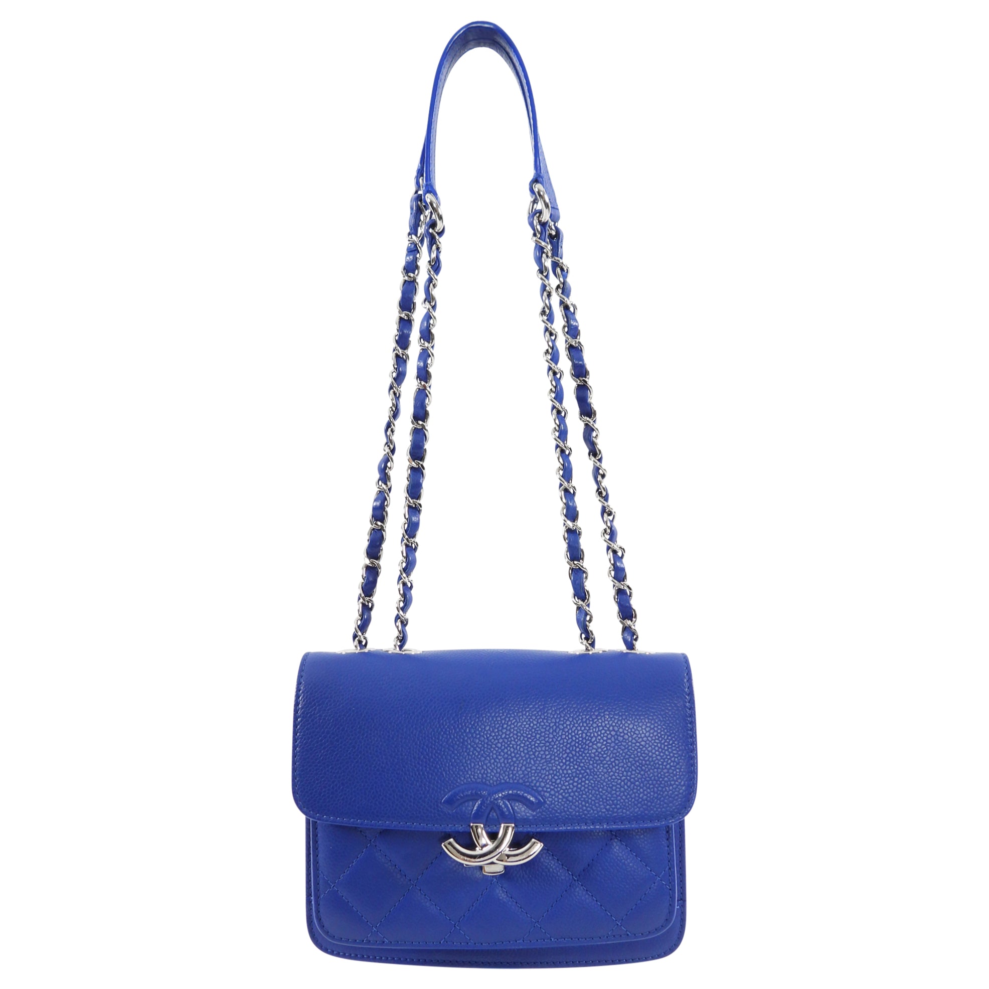 Chanel Cobalt Blue Small CC Box Chain Flap Bag - Luxury Designer Crossbody Purse for Women | Perfect for Evening Parties, Date Nights & Special Occasions
