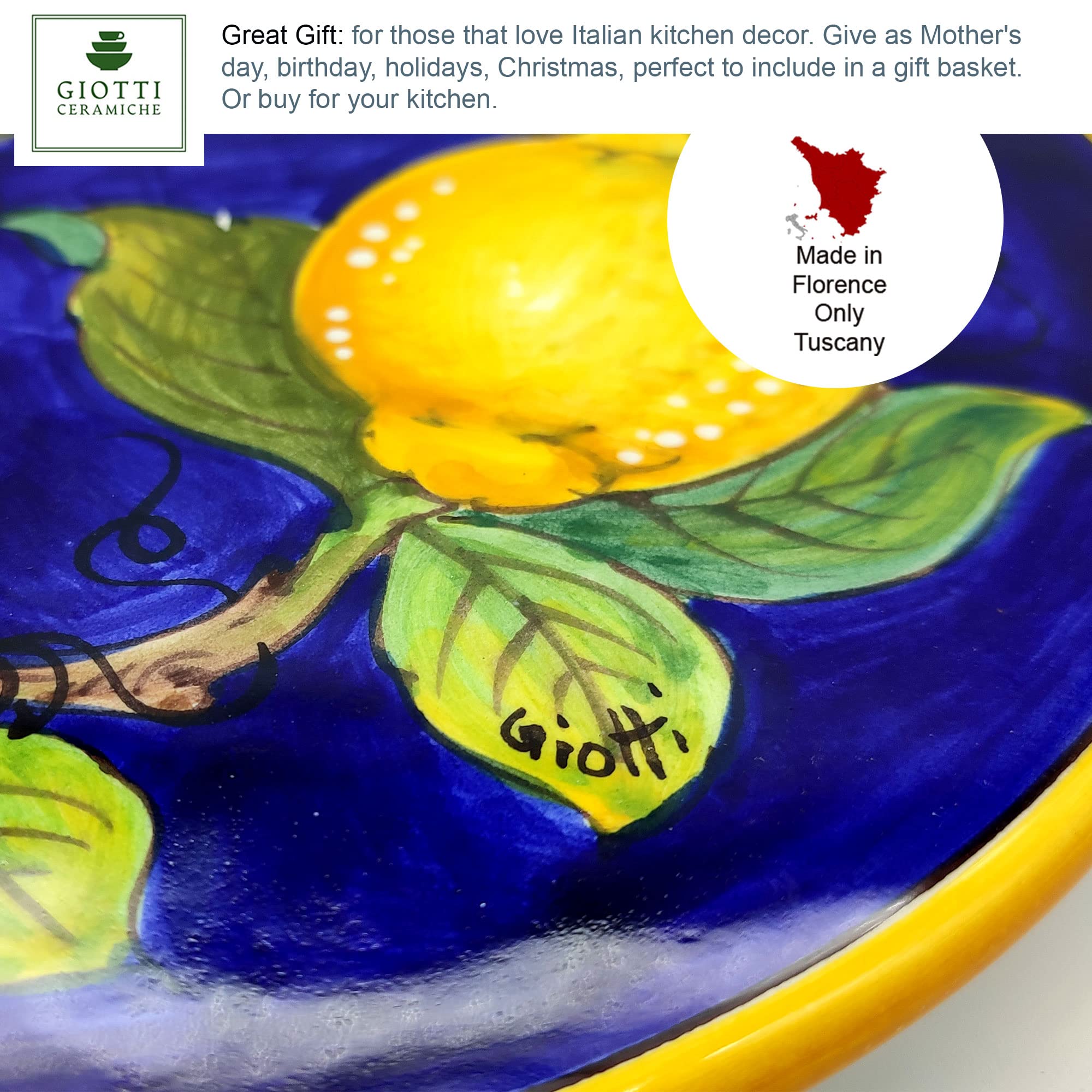 Italian Hand-Painted Ceramic Cheese Board - 10.38