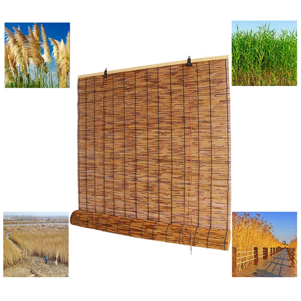 Outdoor Bamboo Blinds & Reed Curtains - Customizable Sunshade Privacy Screens for Patio, Porch & Garden - UV Protection & Decorative Room Dividers