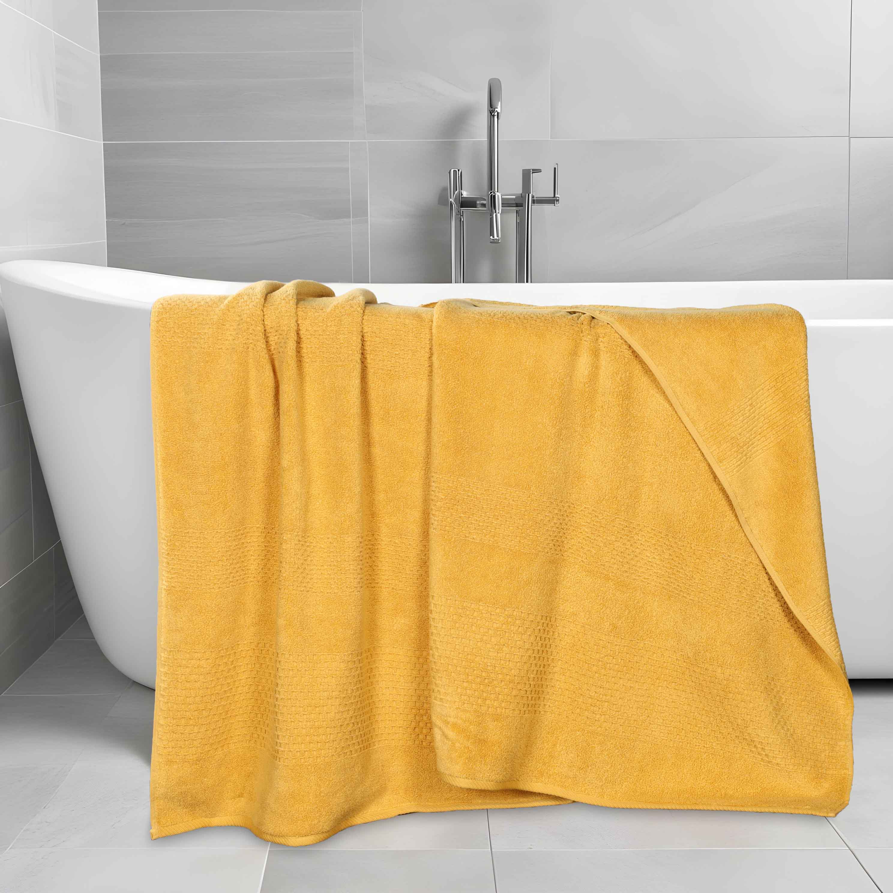 Playa Zero Twist Cotton Solid Waffle Textured Bath Sheets - Ultra Soft & Absorbent Set of 2 | Luxury Spa & Bathroom Essentials for Hotels & Home Use