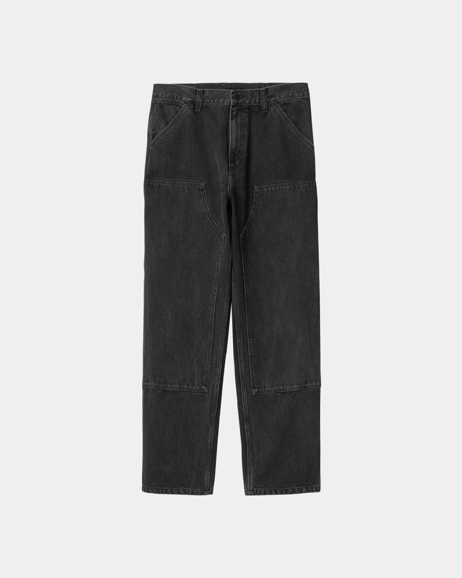 Double Knee Work Pants - Durable Denim Jeans for Men | Black Stone Washed | Perfect for Construction, Carpentry & Outdoor Work