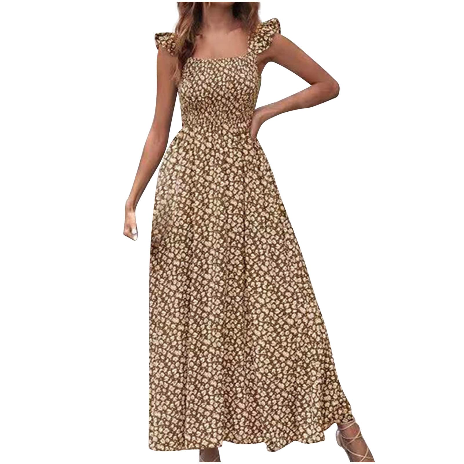 2023 Women's Summer Dresses - Sleeveless Round Neck & Square Neck Floral Print Casual Sundresses | Beach Wear, Vacation Outfits, Party Dresses