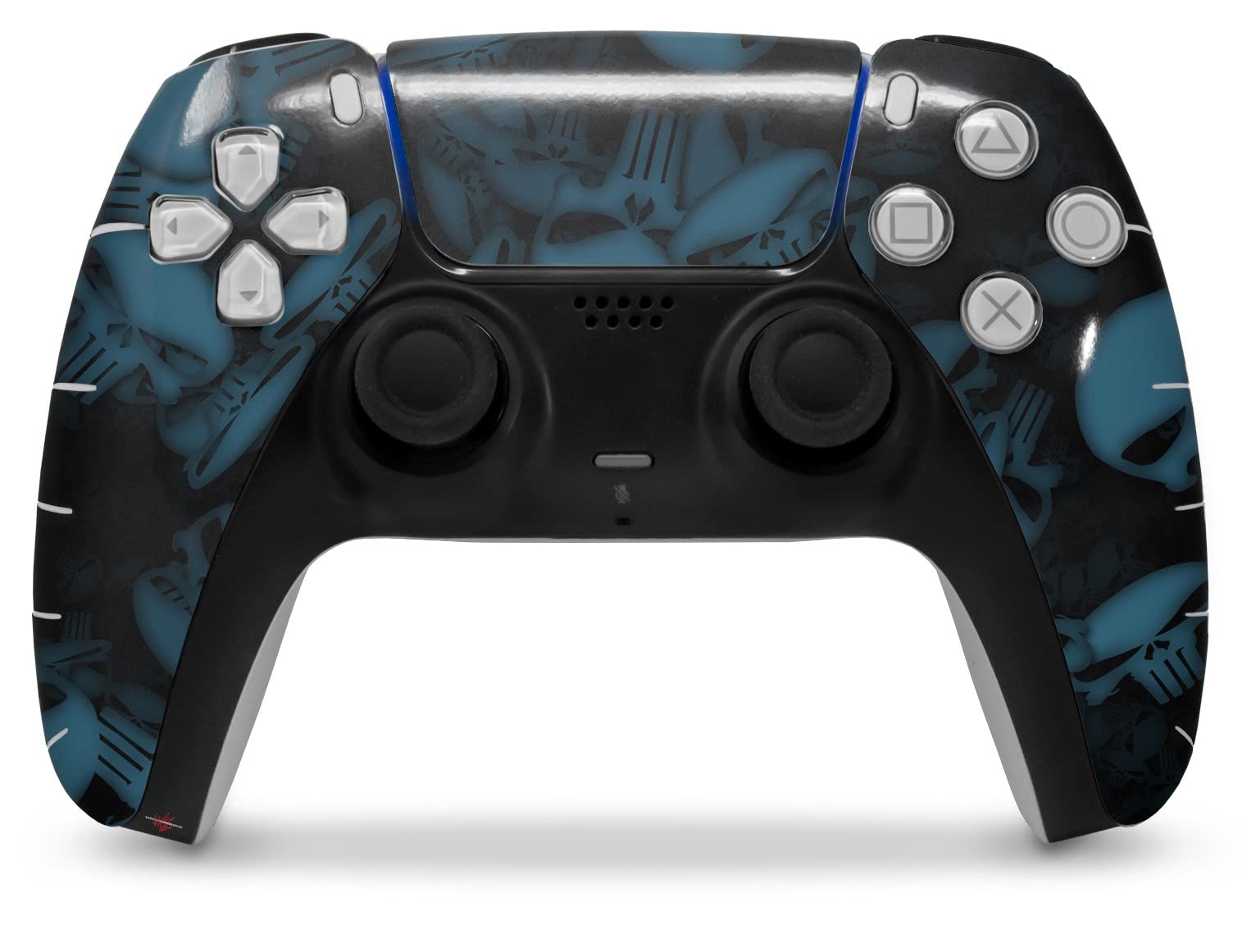 PS5 DualSense Controller Skin Wrap - Skulls Confetti Blue for Gaming Protection