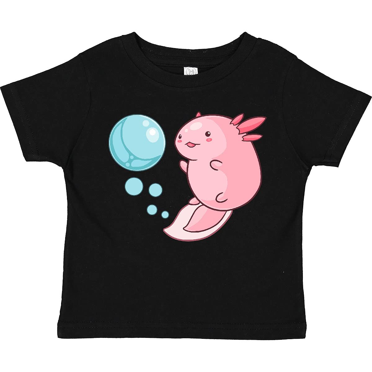Cute Axolotl and Bubbles Heart Print Toddler T-Shirt | Soft Cotton Kids Tee for Playdates, School & Casual Wear