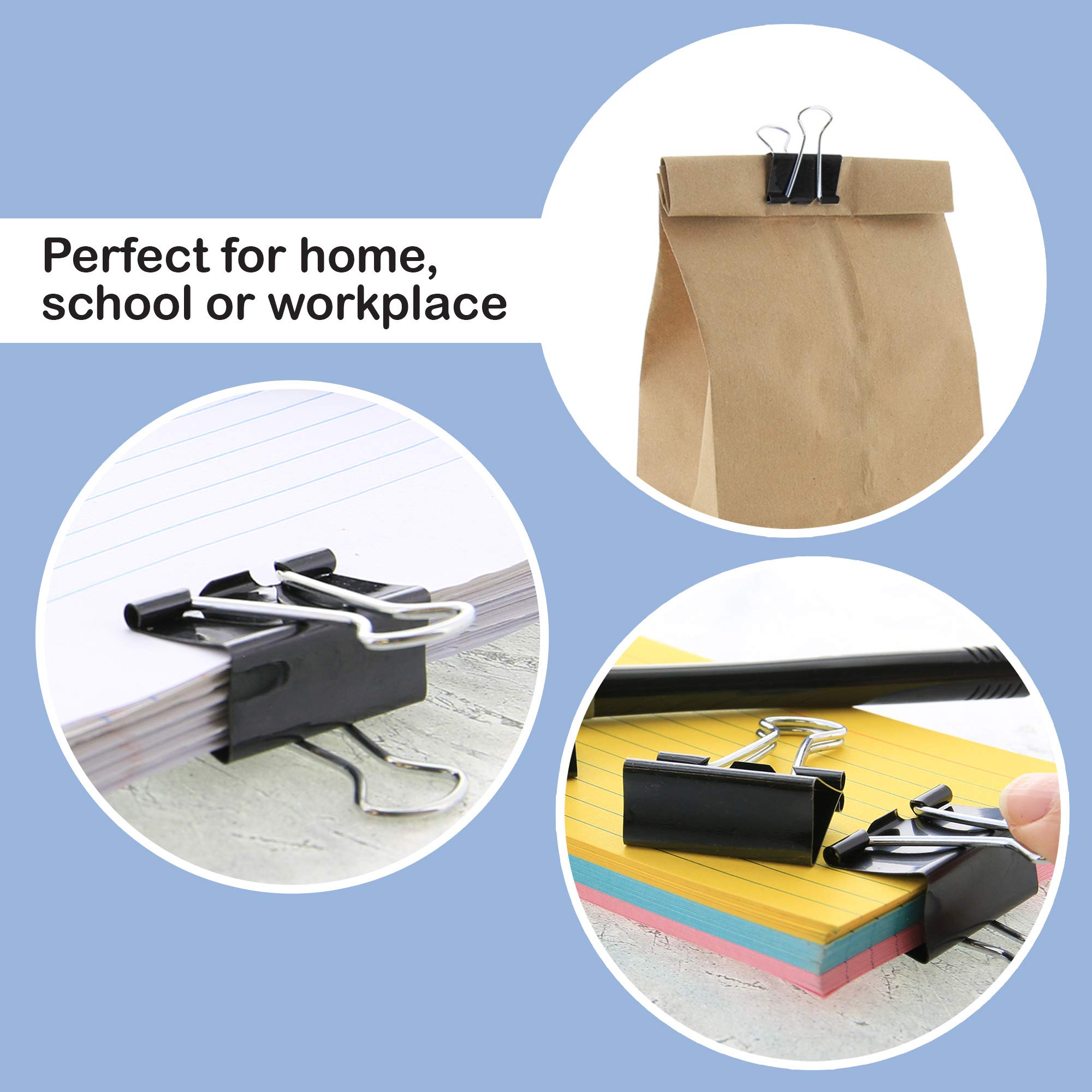 BAZIC Small Black Binder Clips 3/4