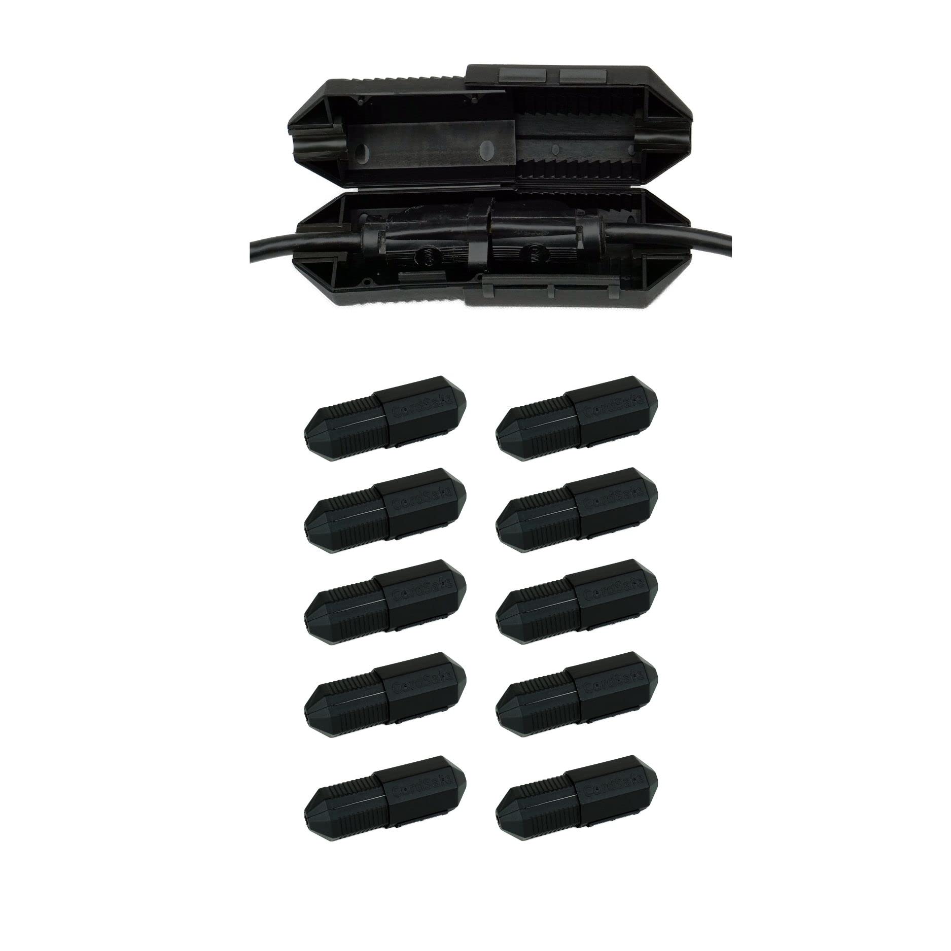 **Weatherproof Outdoor Extension Cord Cover - Heavy Duty Plug Protector for Indoor & Outdoor Use - Safe Electrical Connection for Holiday Lights, Patio String Lights, Power Tools - Black (10 Pack) - Perfect for Backyard, Garden, and DIY Projects**