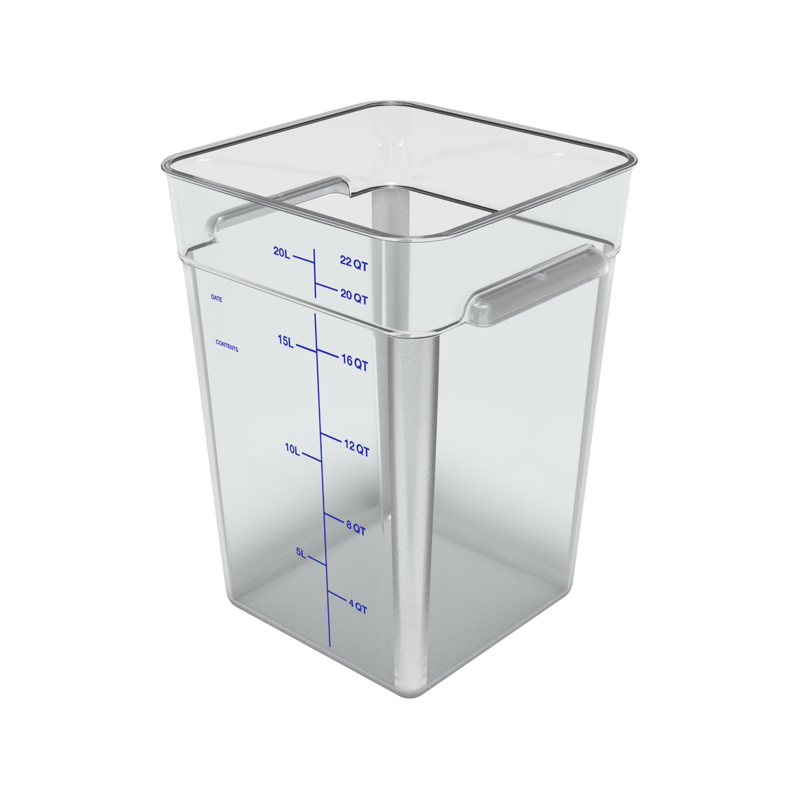 Stackable 22-Quart Clear Polycarbonate Square Food Storage Container by Carlisle - Perfect for Catering, Buffets, Restaurants & Commercial Kitchens - Durable & Space-Saving Food Prep Solution