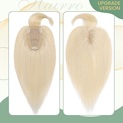 Clip in Human Hair Topper with Silk Base - Natural Looking Hairpiece for Thinning Hair - Perfect for Daily Wear, Special Occasions & Styling