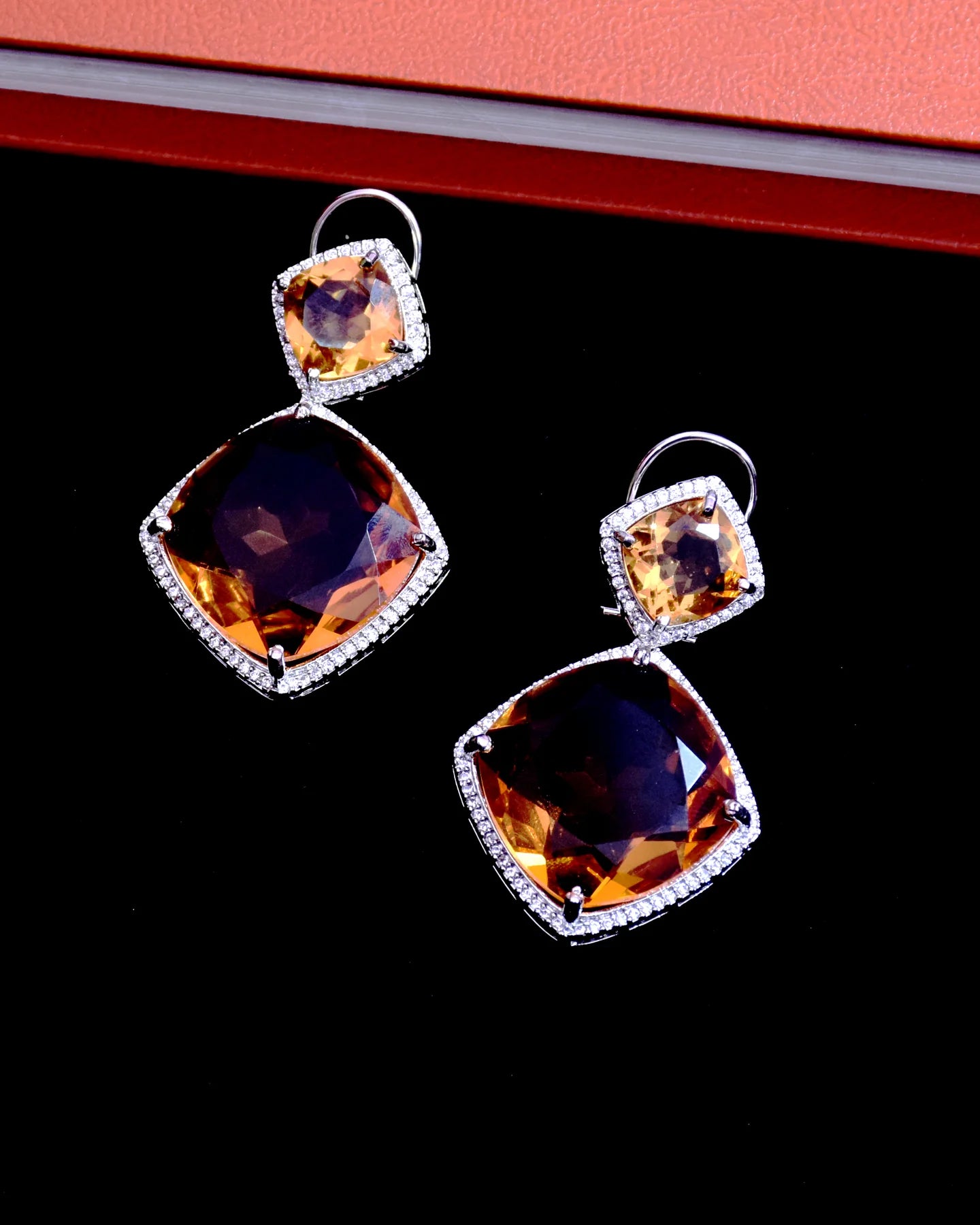 American Diamond Earrings with Genuine Stones - Elegant Jewelry for Women, Perfect for Weddings, Parties & Special Occasions