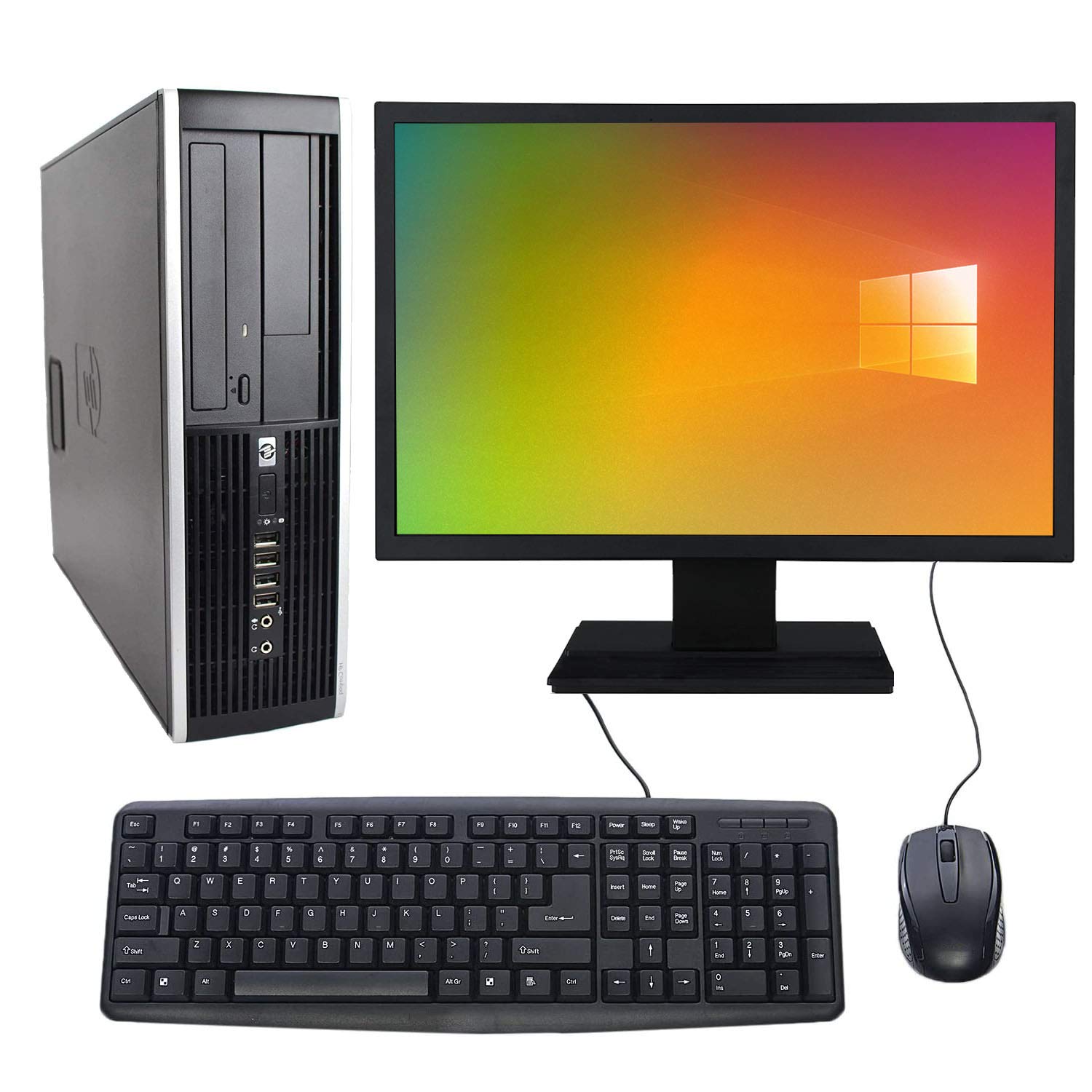 Renewed HP 8300 SFF Desktop Computer with 19in Monitor - Quad Core i5-3470, 8GB RAM, 500GB HDD, WiFi, Windows 10 64-Bit | Complete Home Office Setup for Work, Study & Entertainment